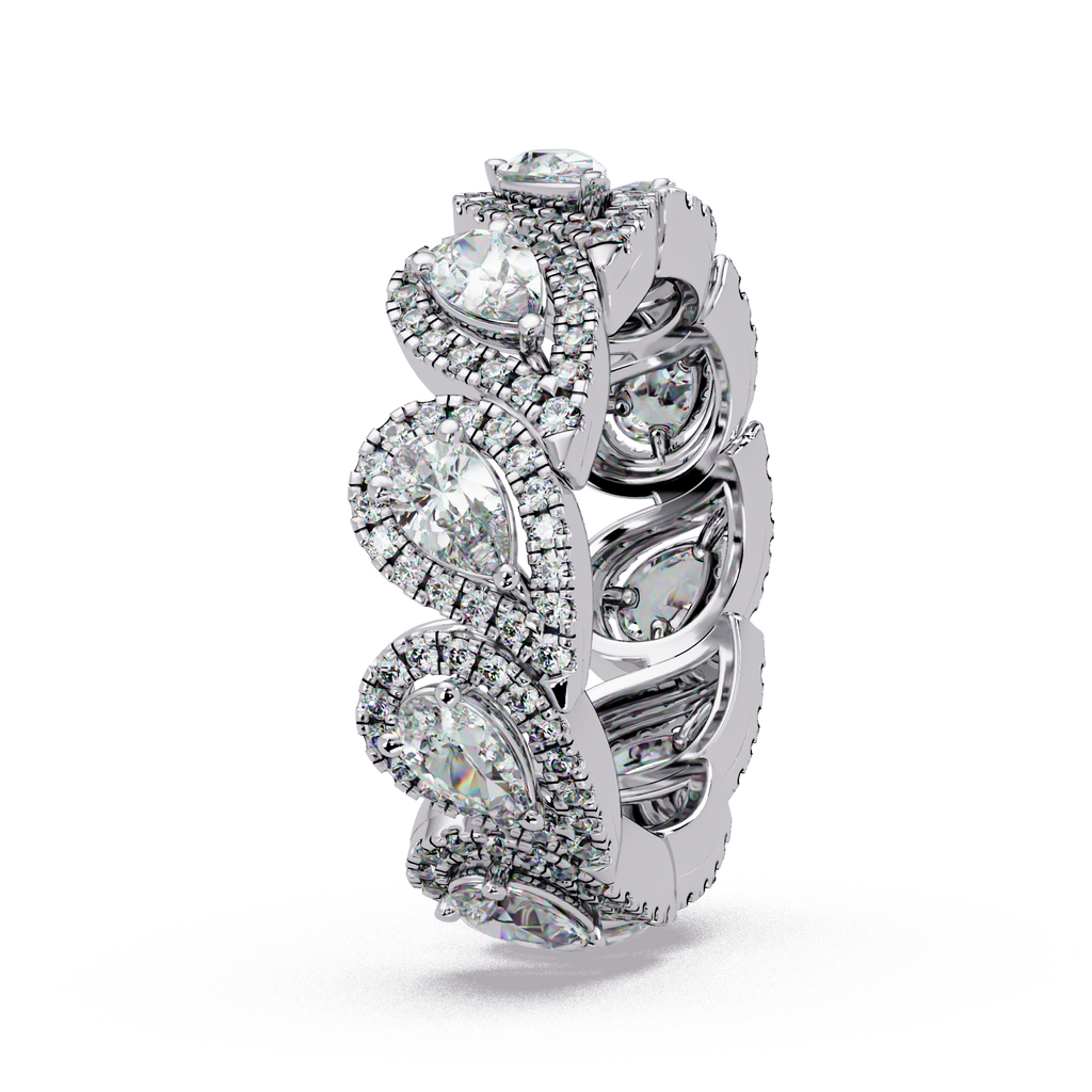 Pear & Round Cut Diamond Band Ring