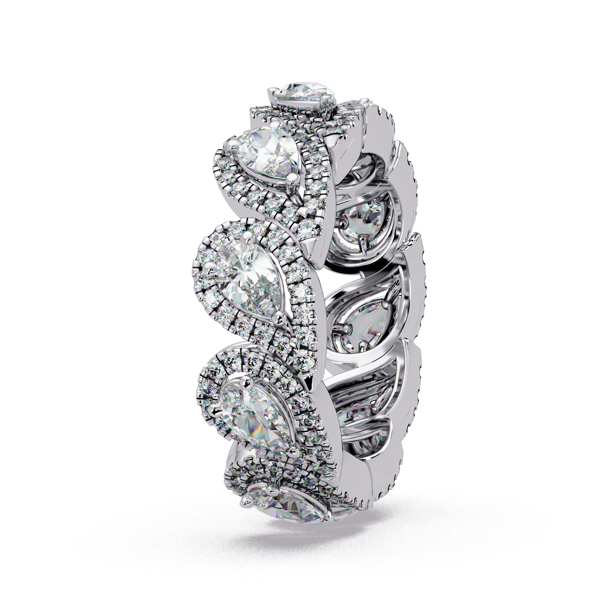 Pear & Round Cut Diamond Band Ring