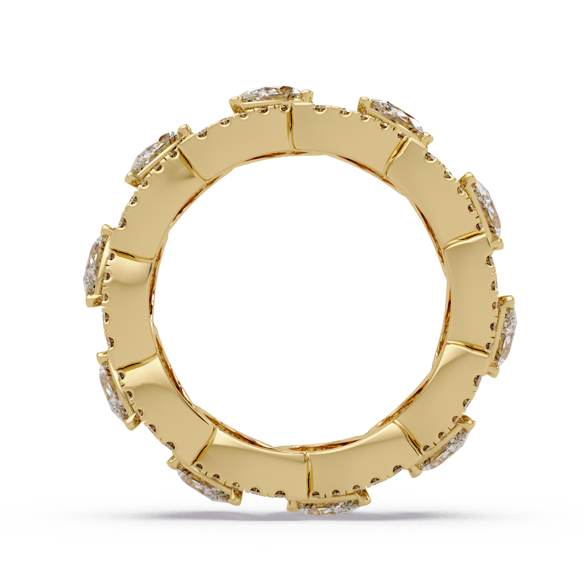 Pear & Round Cut Diamond Band Ring