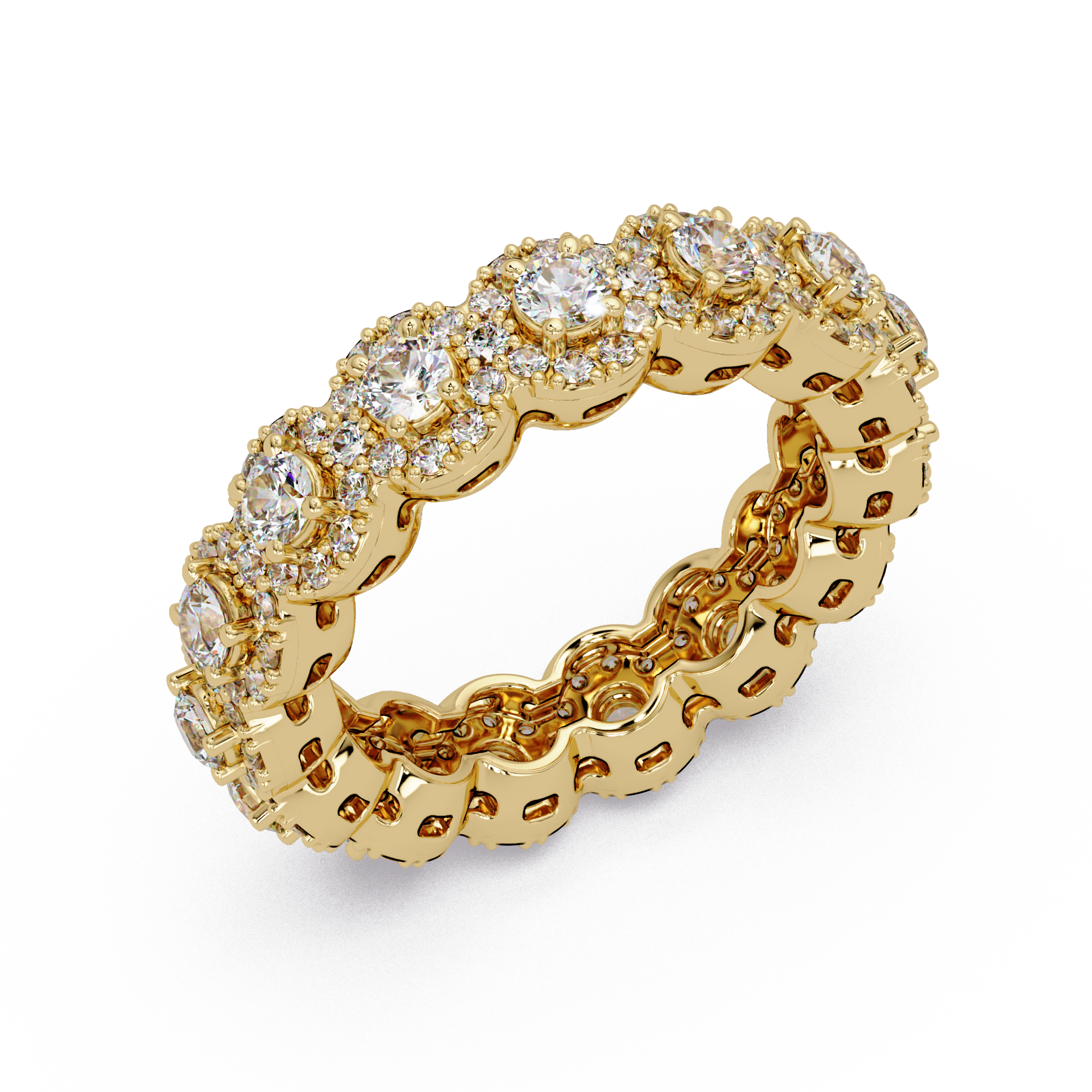 Round Cut Diamond Band Ring