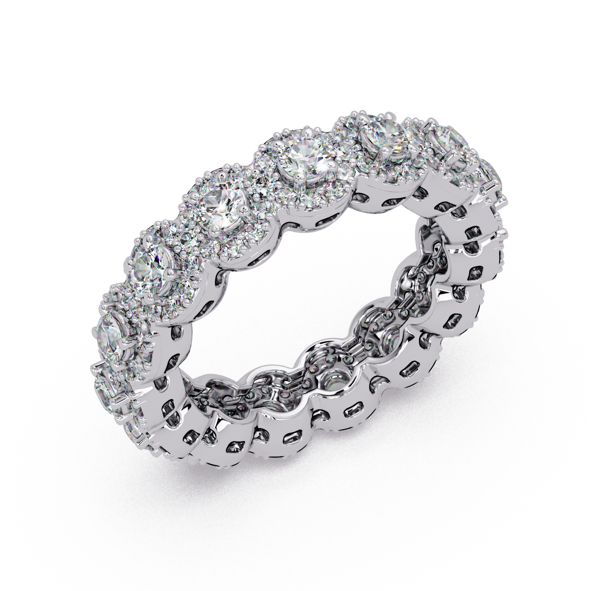 Round Cut Diamond Band Ring
