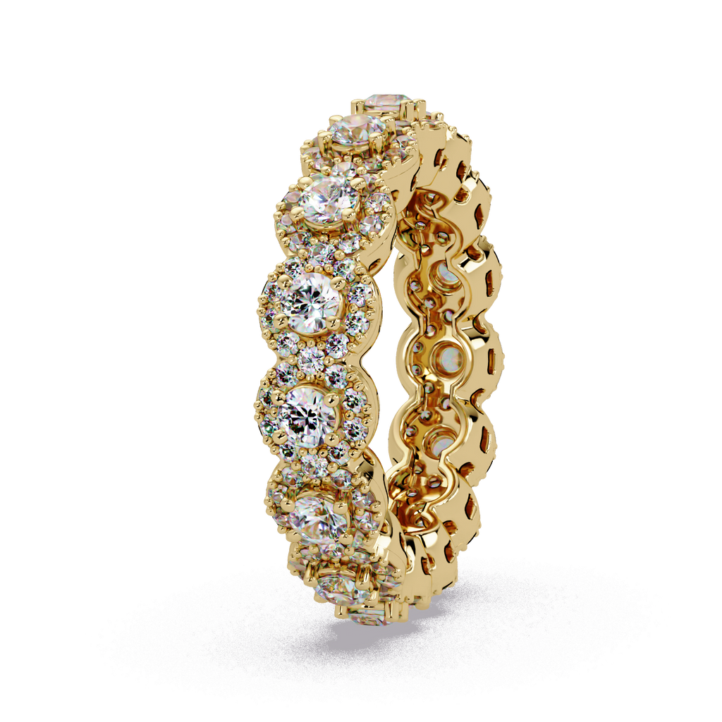 Round Cut Diamond Band Ring