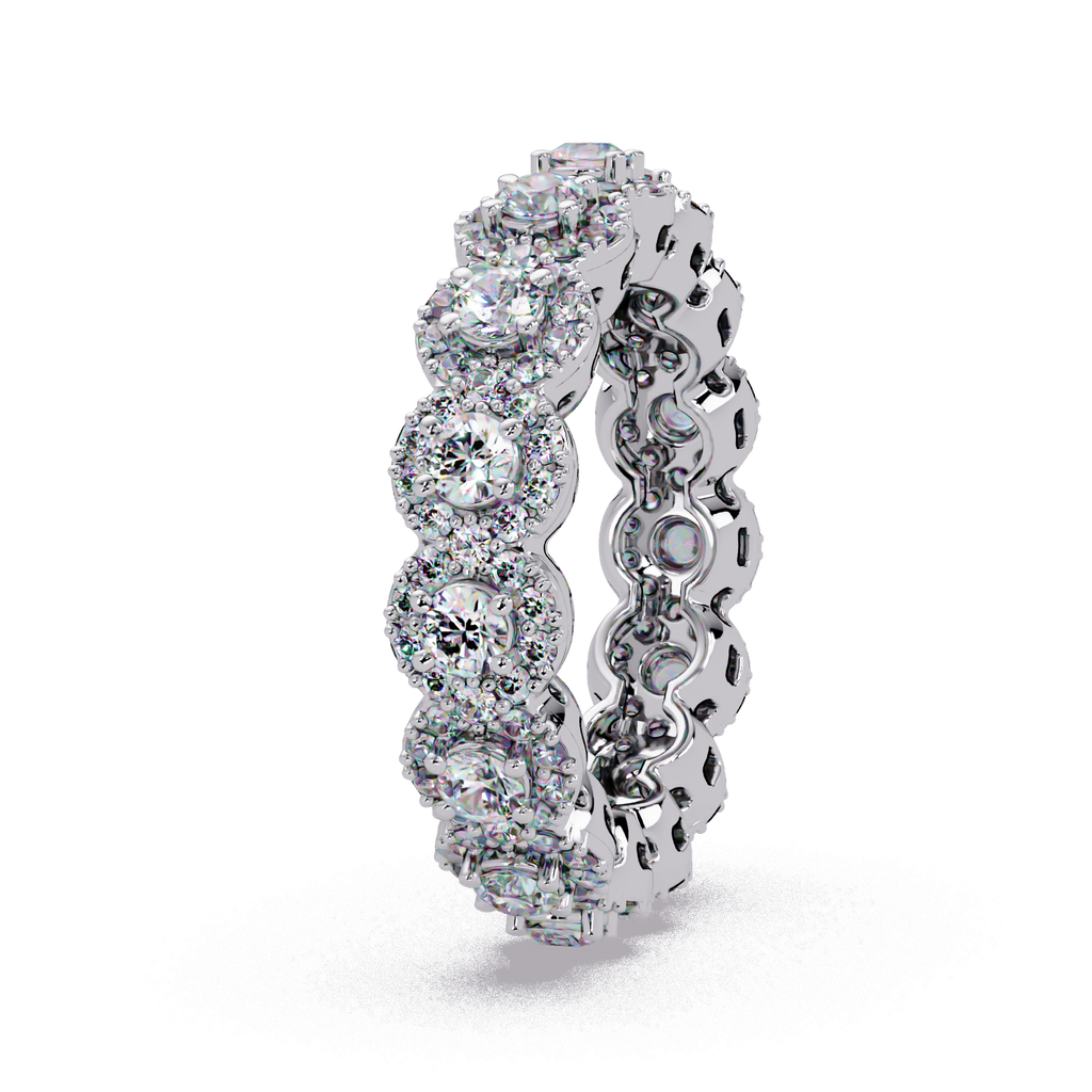Round Cut Diamond Band Ring