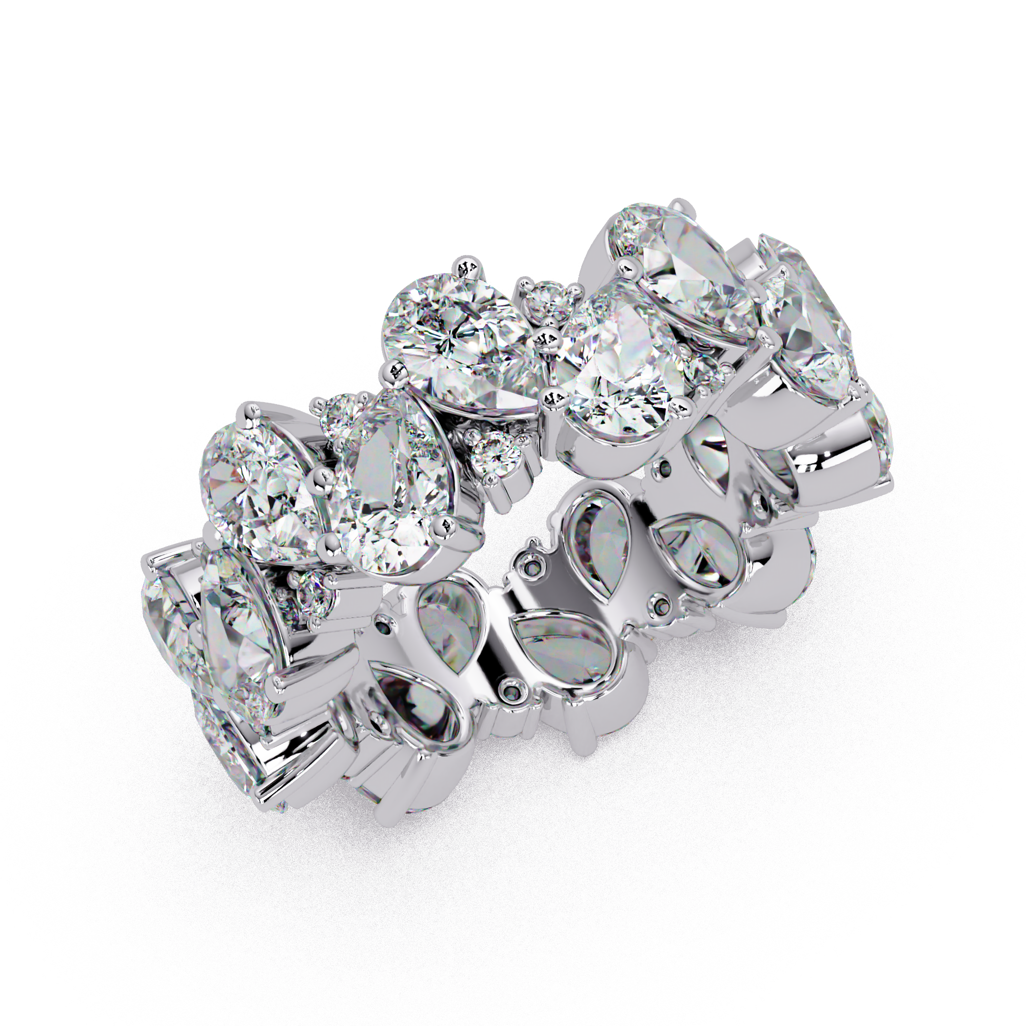 Pear & Round Cut Diamond Ladies Ring