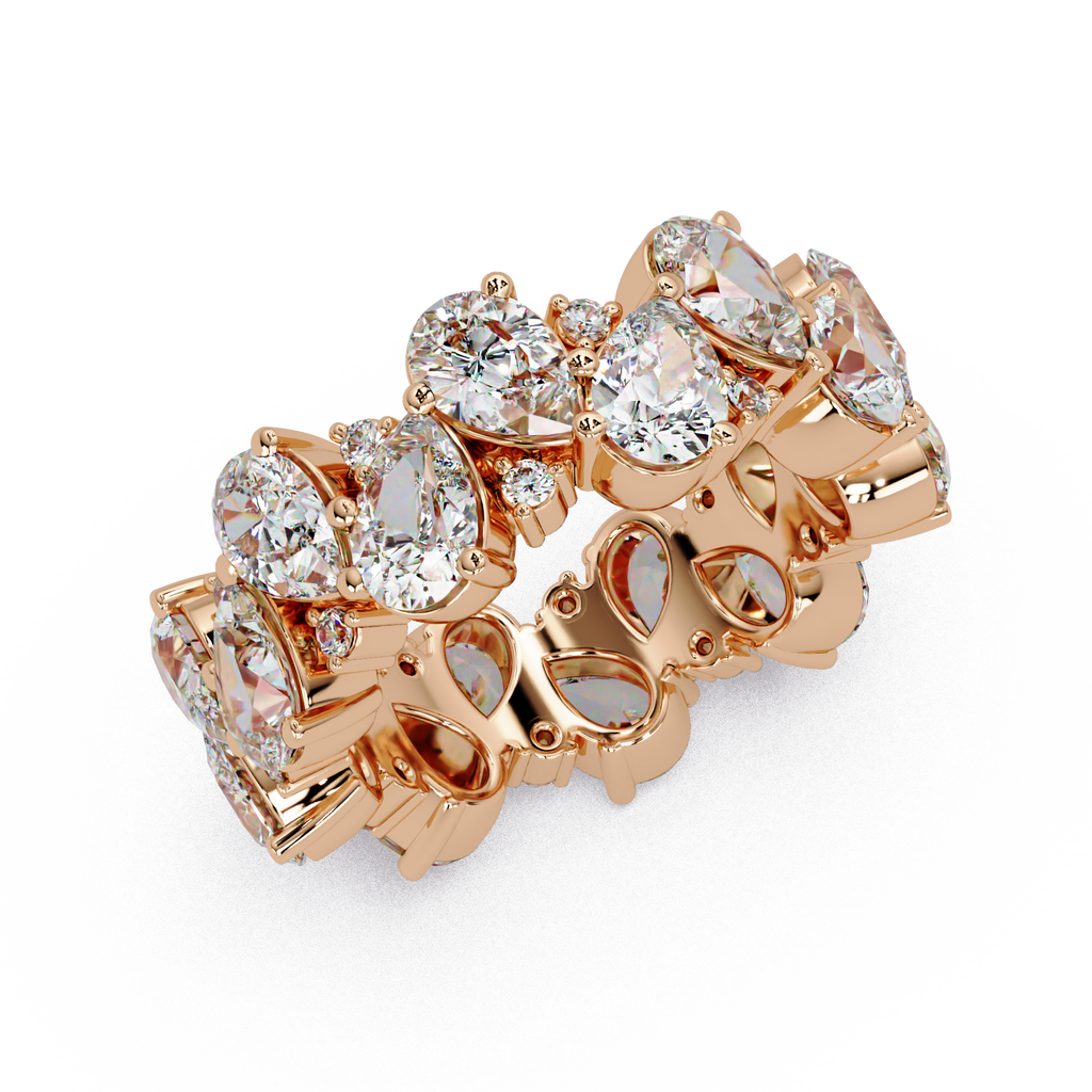 Pear & Round Cut Diamond Ladies Ring