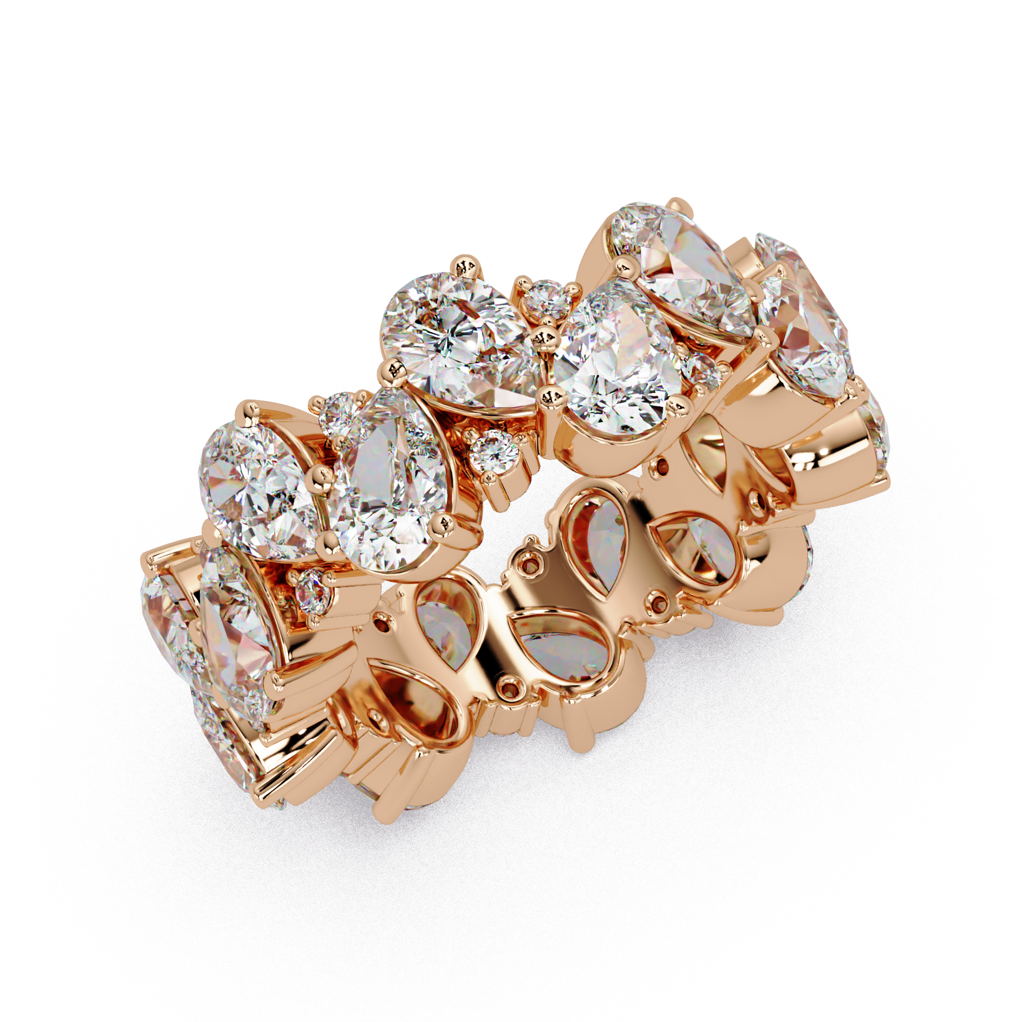 Pear & Round Cut Diamond Ladies Ring