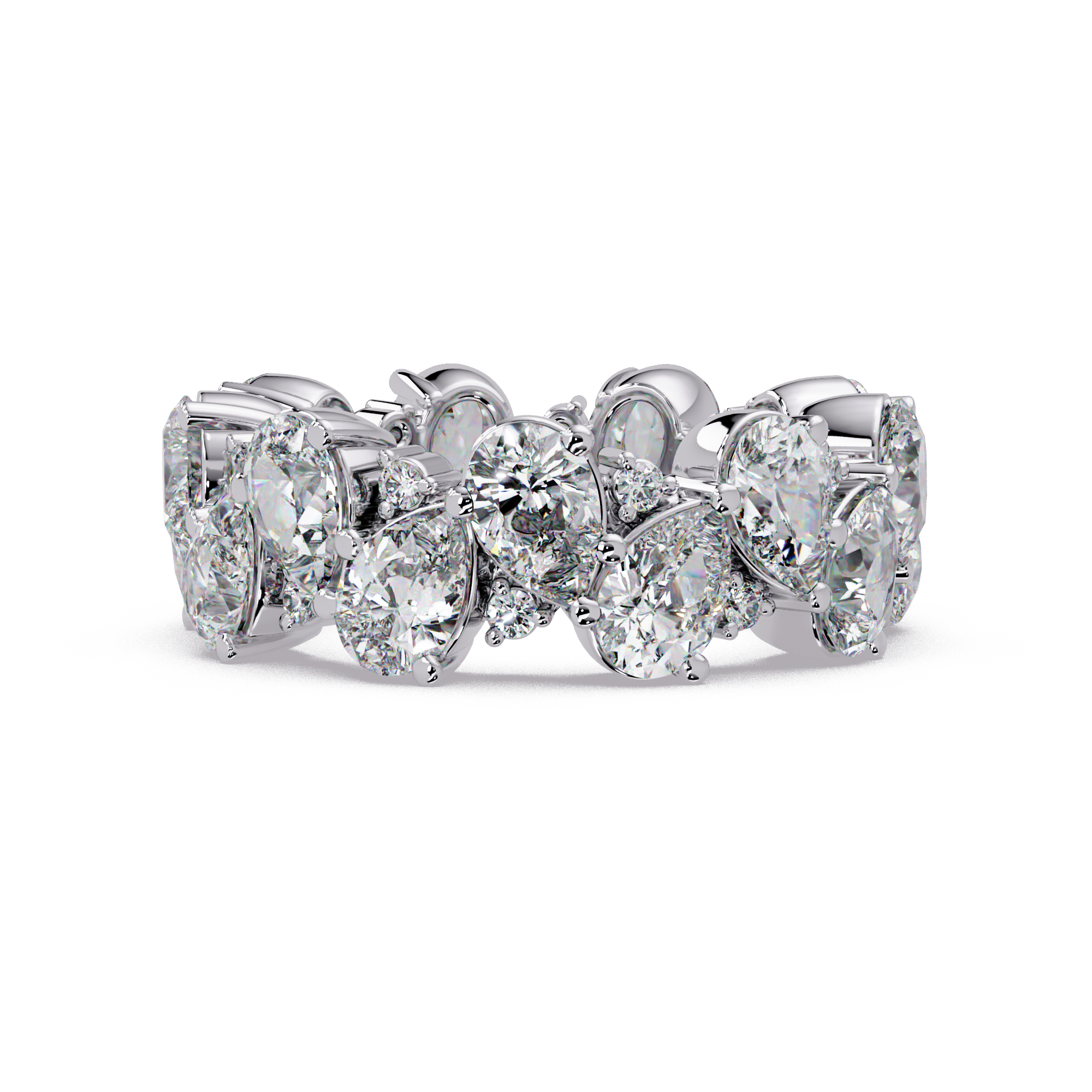 Pear & Round Cut Diamond Ladies Ring
