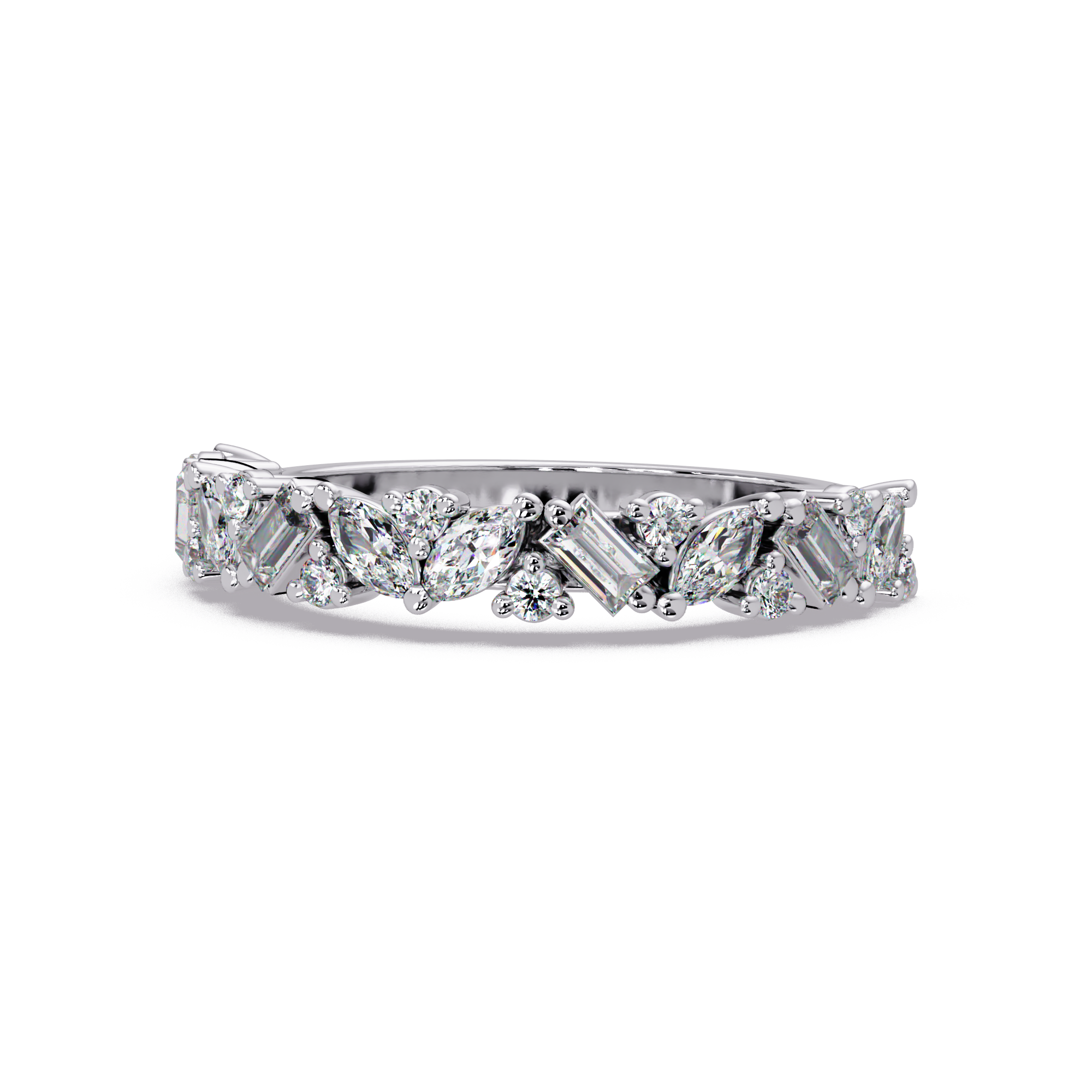 Baguette Straight, Marquise & Round Cut Diamond Ladies Ring