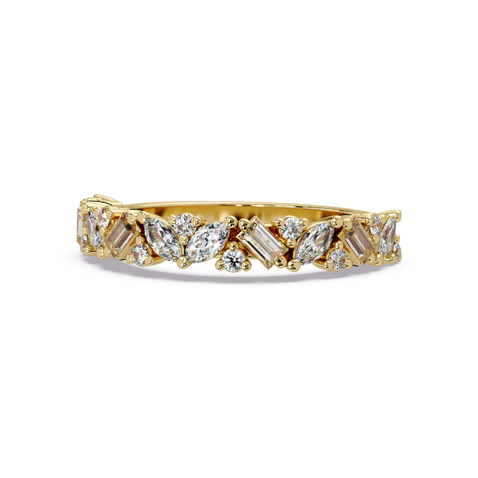 Baguette Straight, Marquise & Round Cut Diamond Ladies Ring