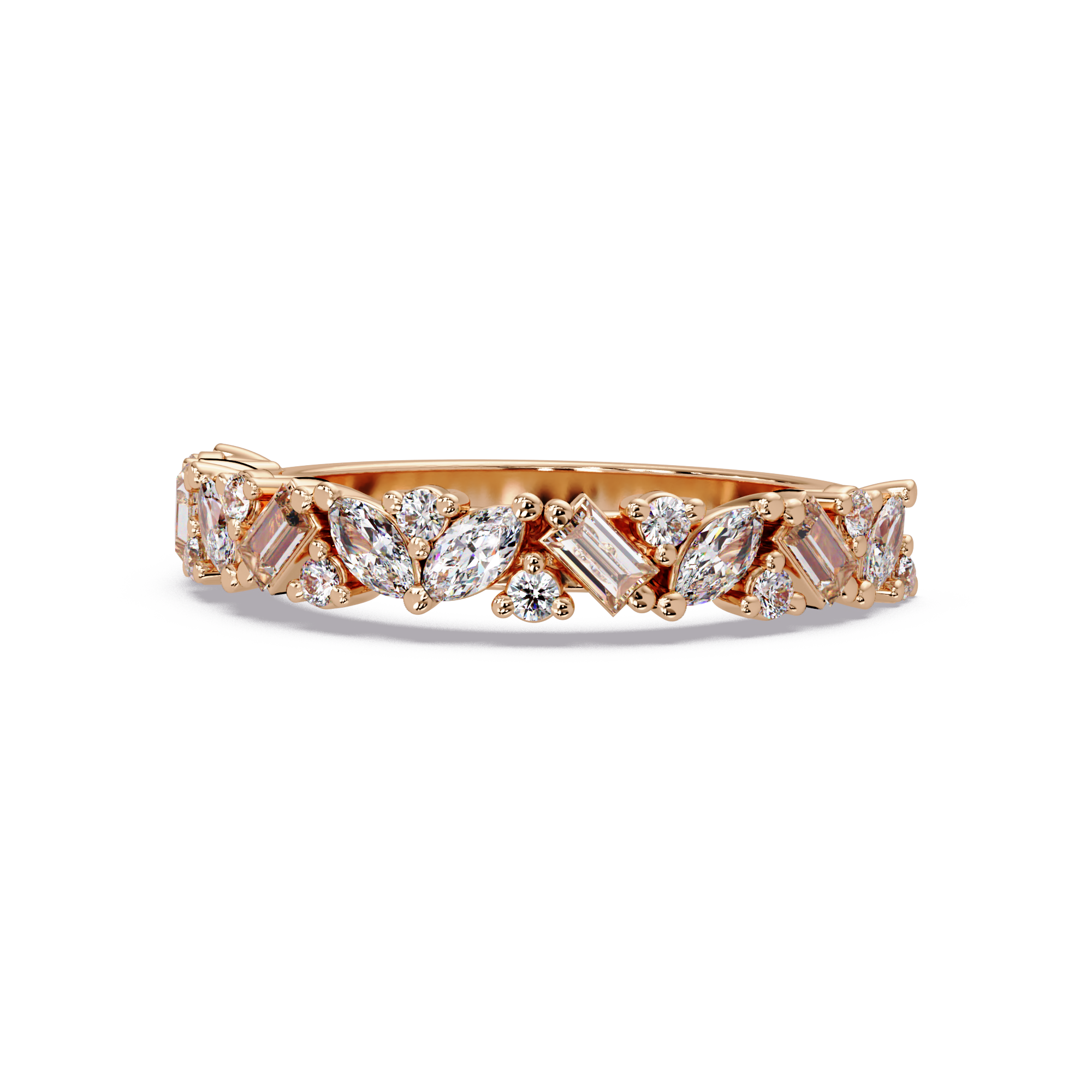 Baguette Straight, Marquise & Round Cut Diamond Ladies Ring