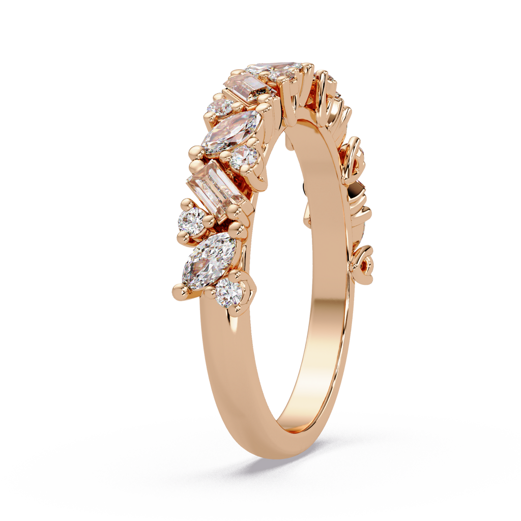 Baguette Straight, Marquise & Round Cut Diamond Ladies Ring