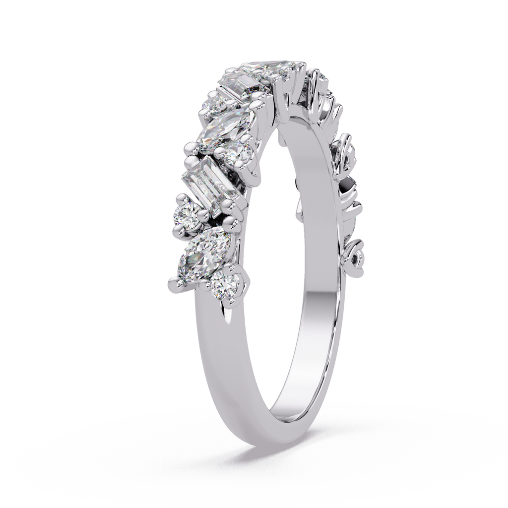Baguette Straight, Marquise & Round Cut Diamond Ladies Ring