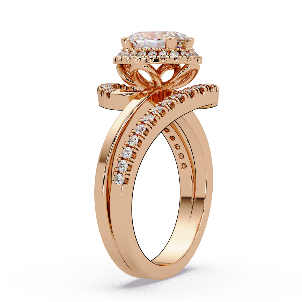 Oval & Round Cut Diamond Ladies Ring