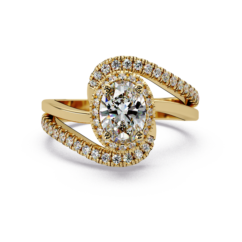 Oval & Round Cut Diamond Ladies Ring
