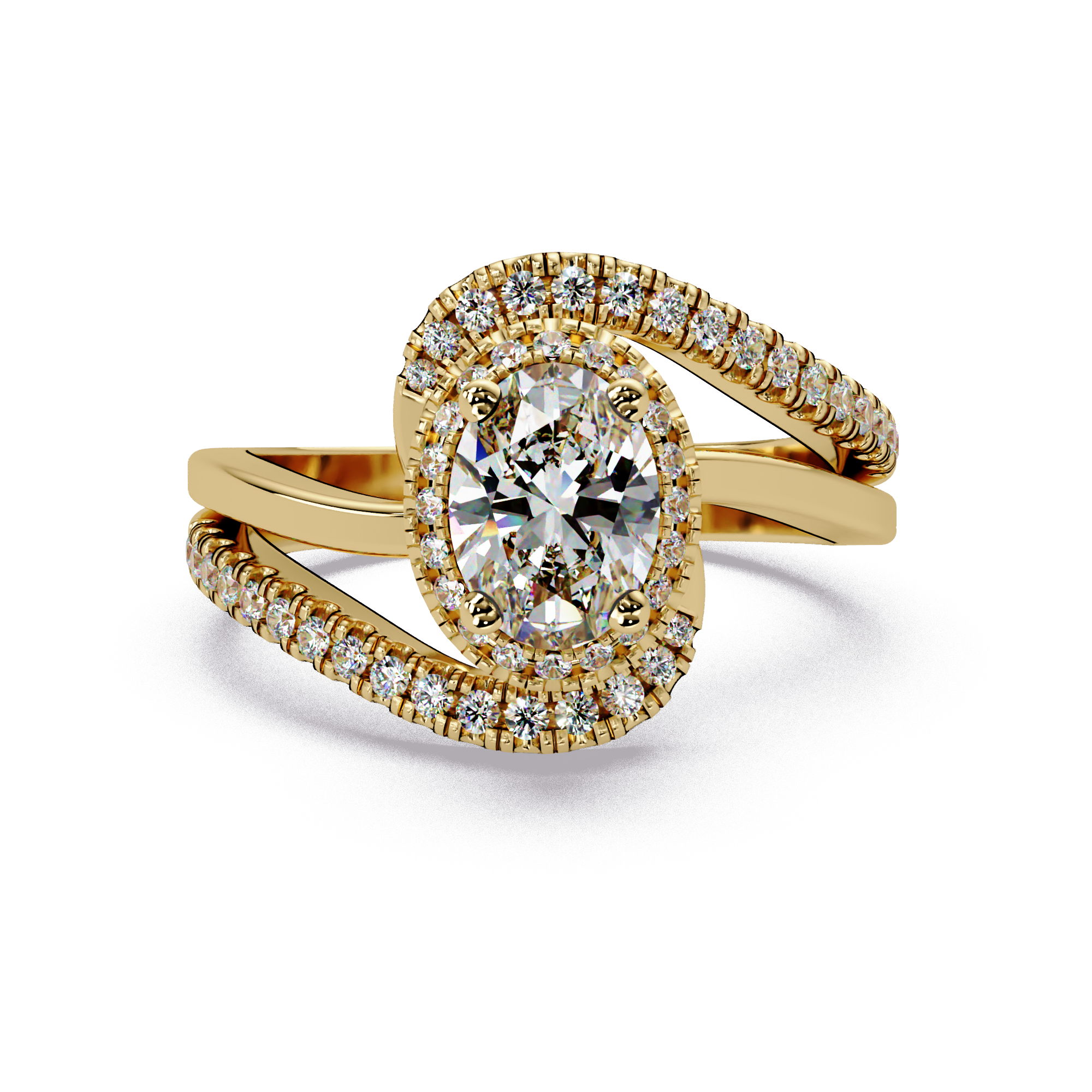 Oval & Round Cut Diamond Ladies Ring