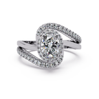Oval & Round Cut Diamond Ladies Ring