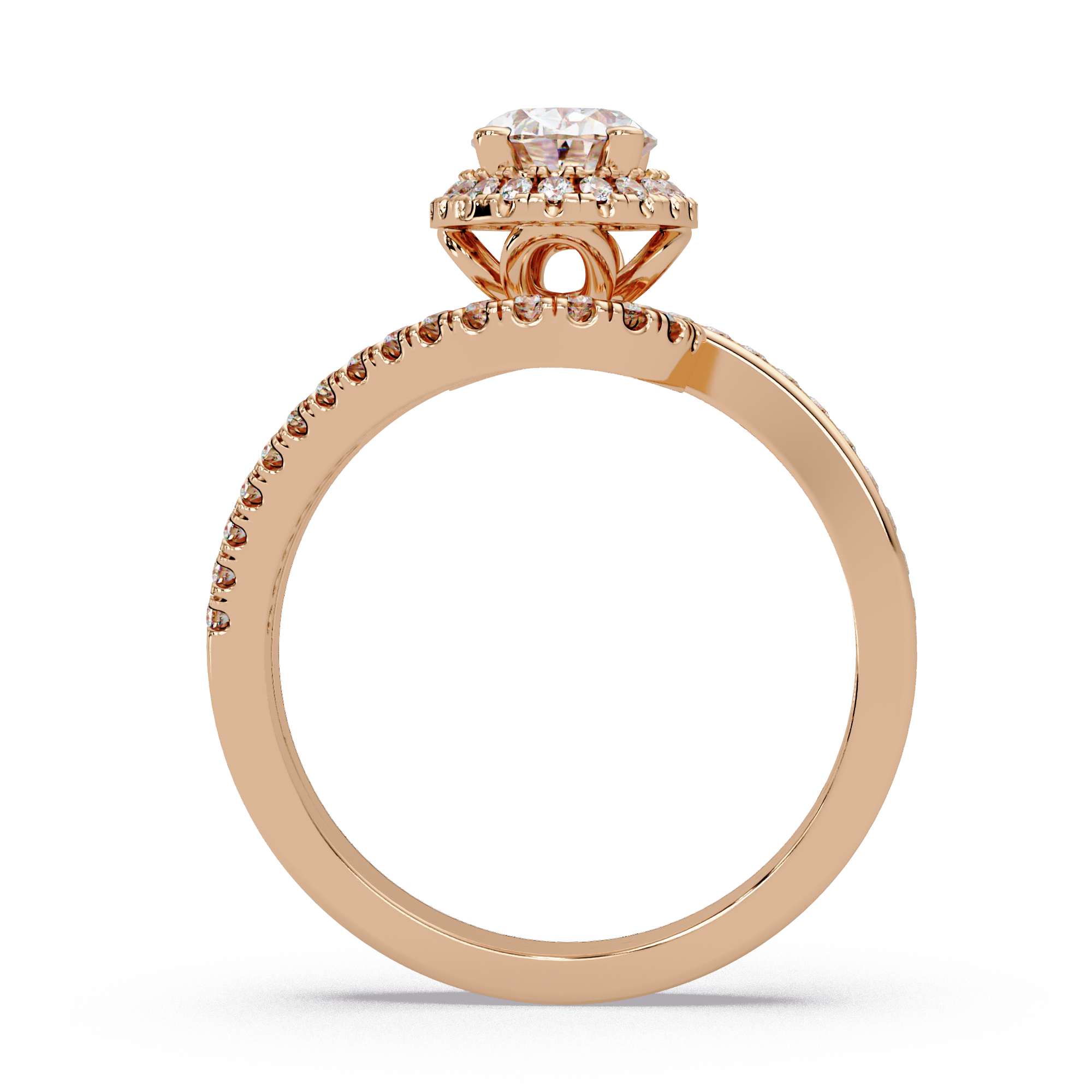 Oval & Round Cut Diamond Ladies Ring