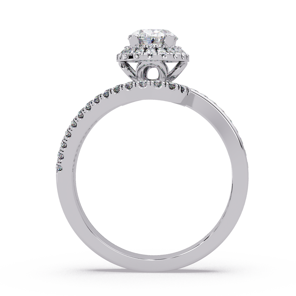 Oval & Round Cut Diamond Ladies Ring