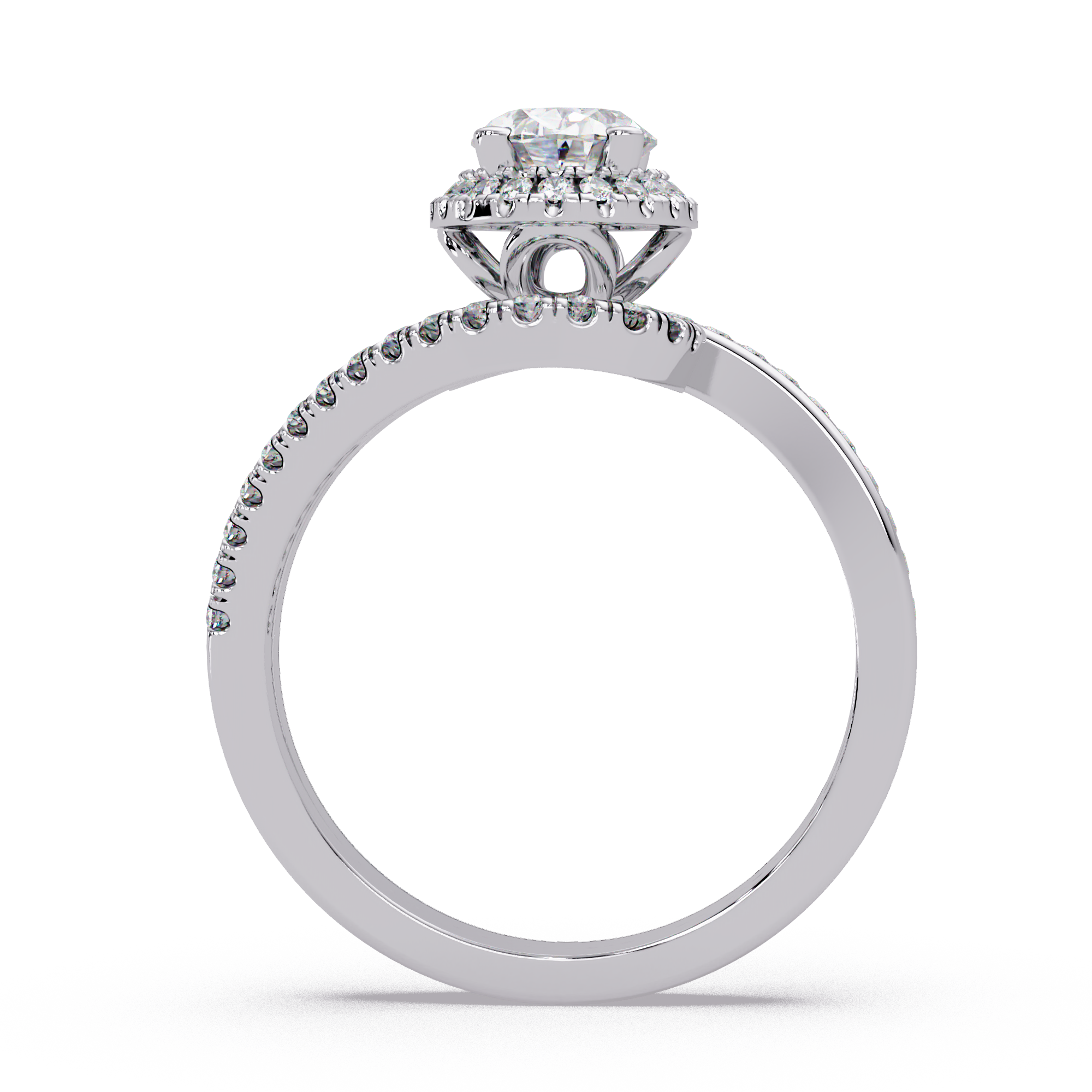 Oval & Round Cut Diamond Ladies Ring