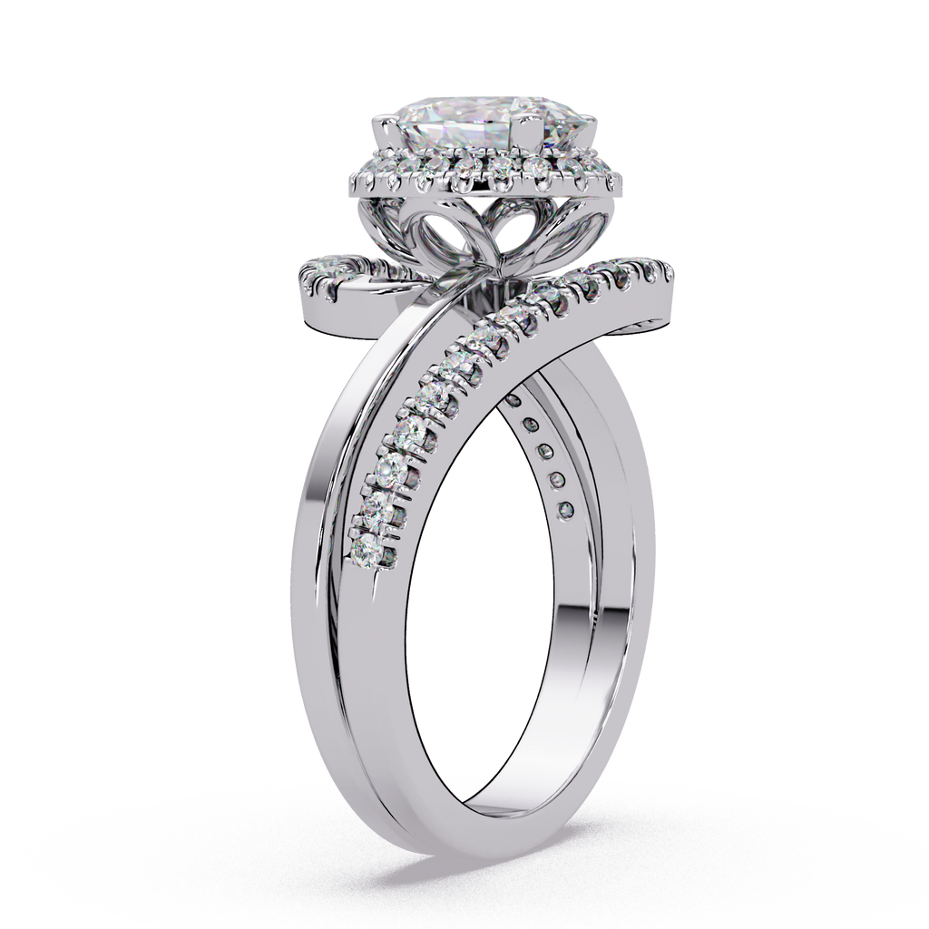 Oval & Round Cut Diamond Ladies Ring