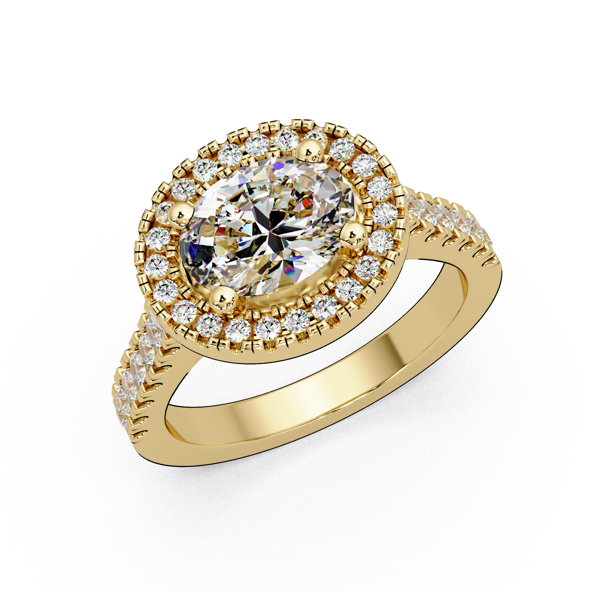 Oval & Round Cut Diamond Ladies Ring