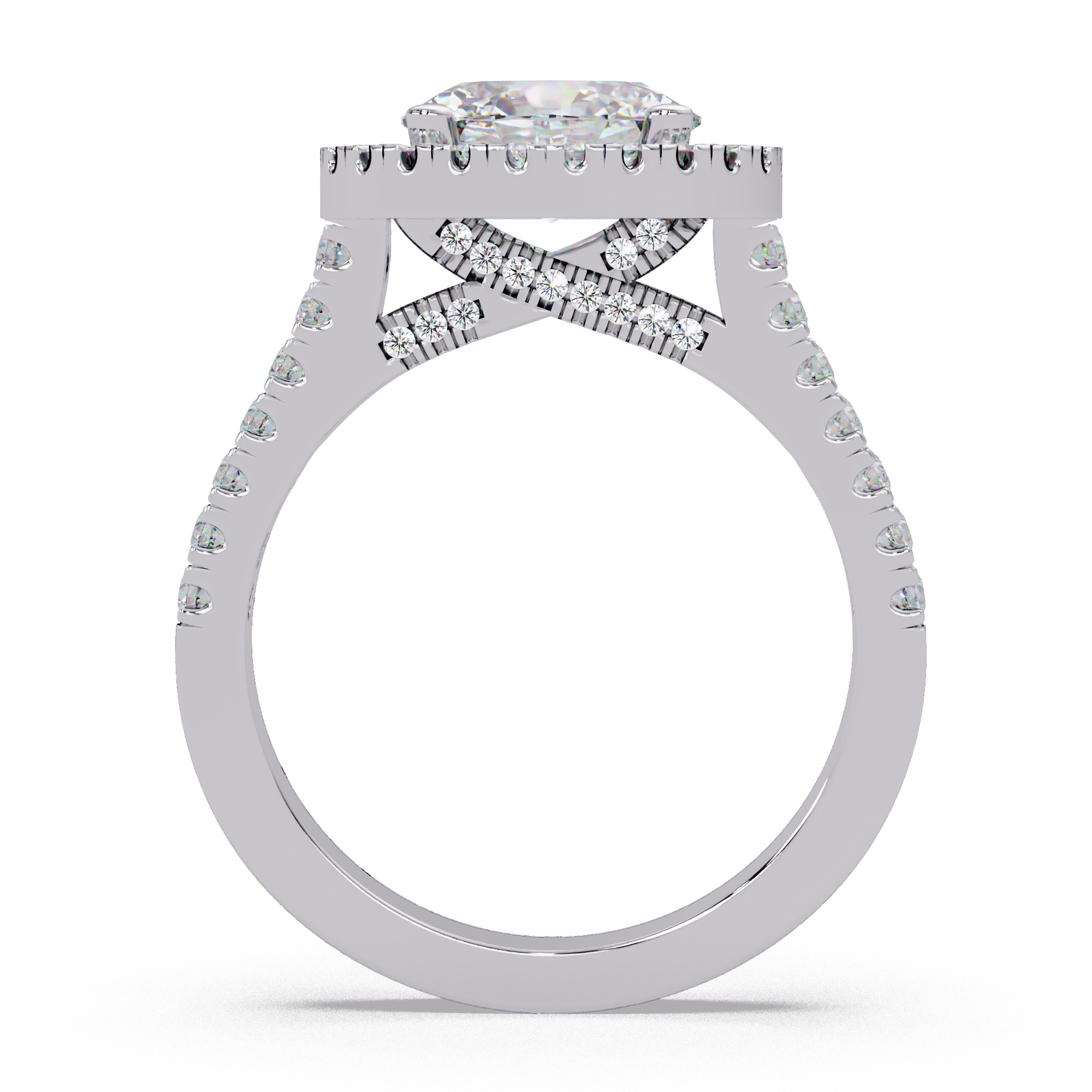 Oval & Round Cut Diamond Ladies Ring
