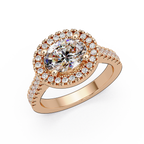 Oval & Round Cut Diamond Ladies Ring