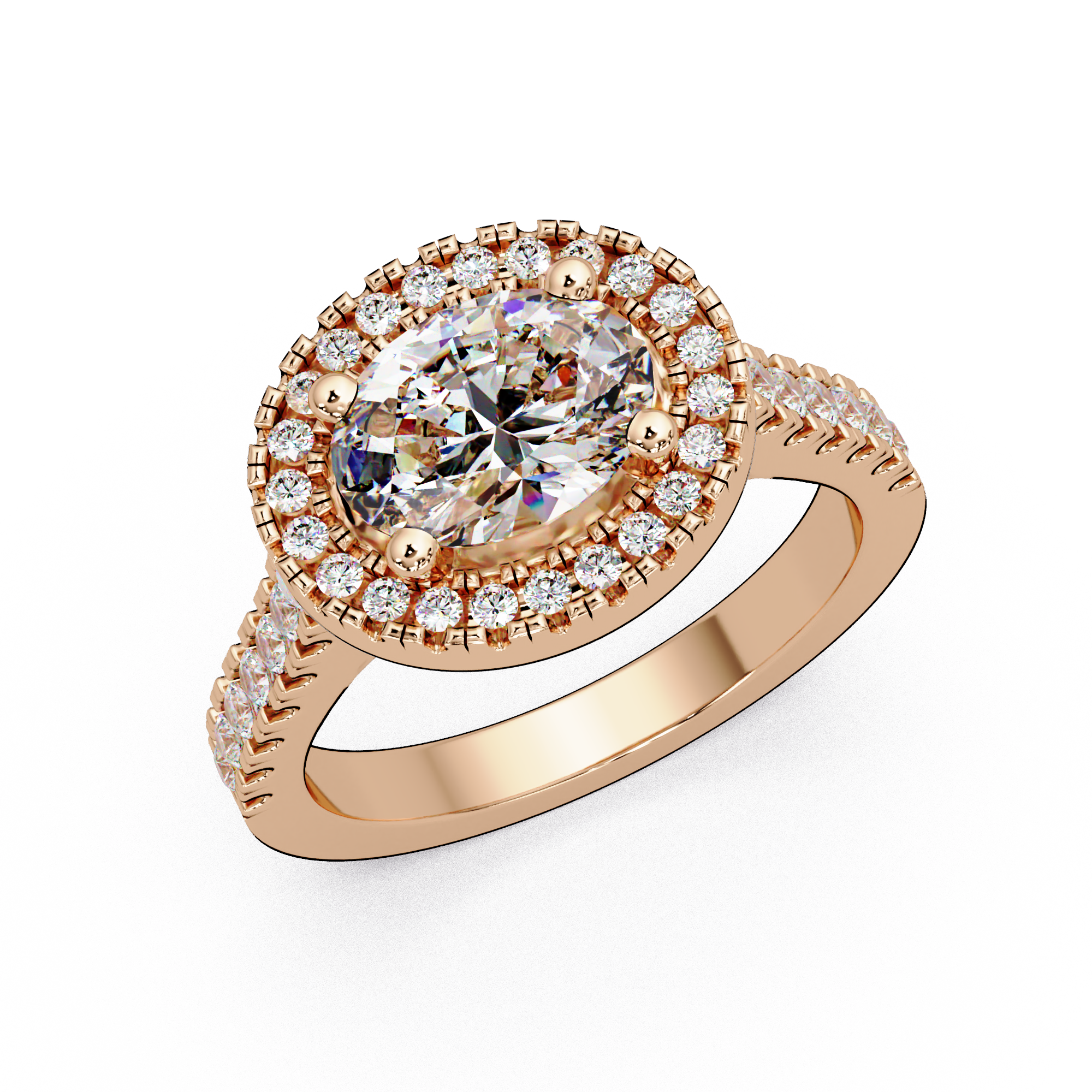 Oval & Round Cut Diamond Ladies Ring