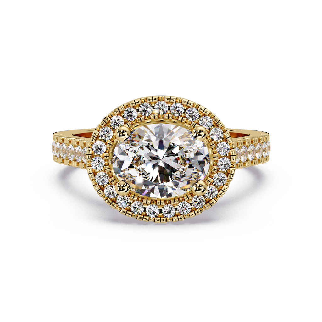Oval & Round Cut Diamond Ladies Ring