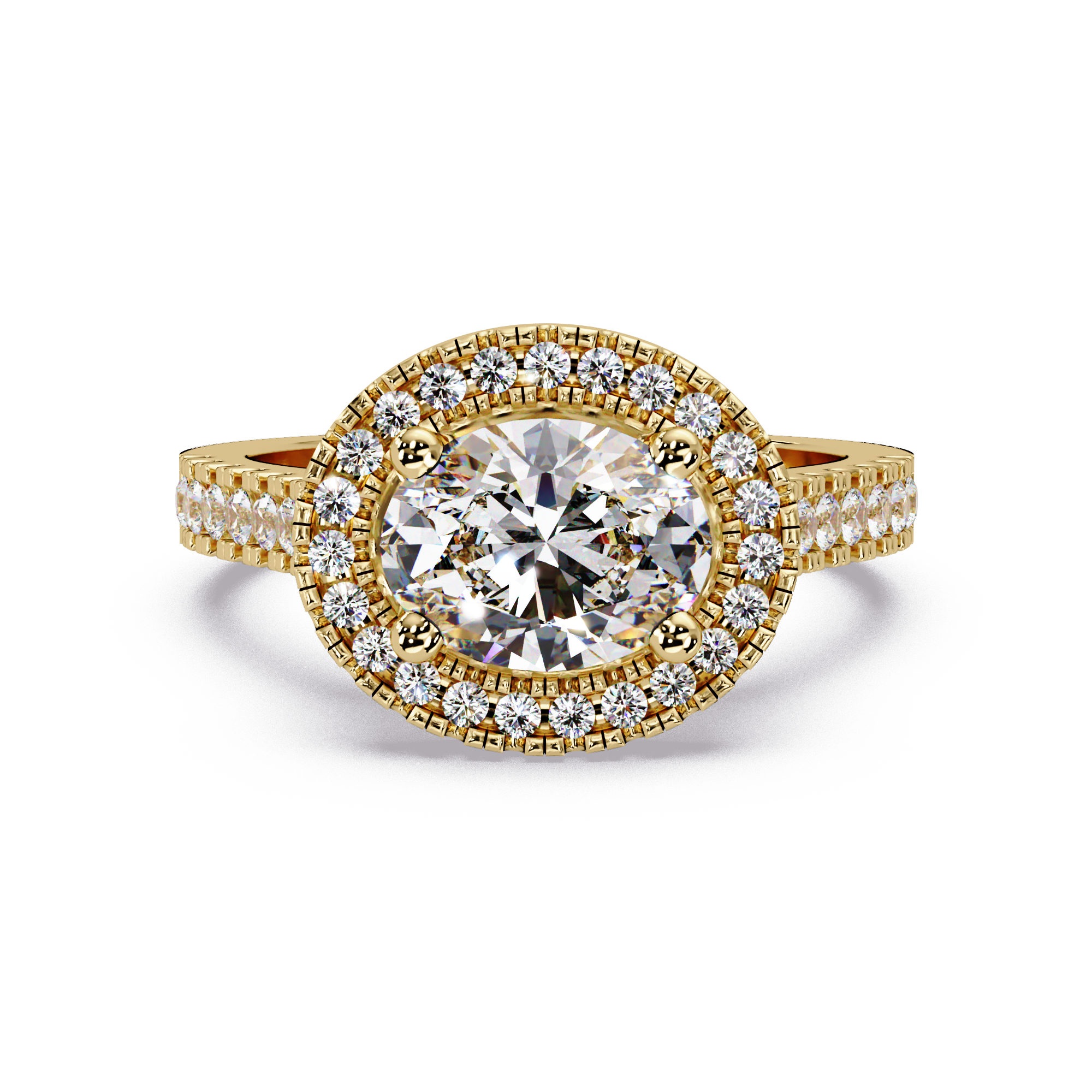 Oval & Round Cut Diamond Ladies Ring