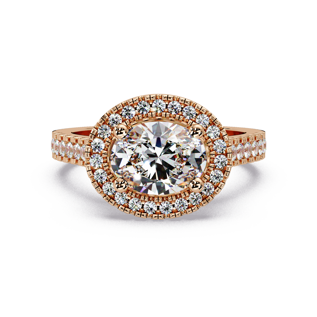 Oval & Round Cut Diamond Ladies Ring