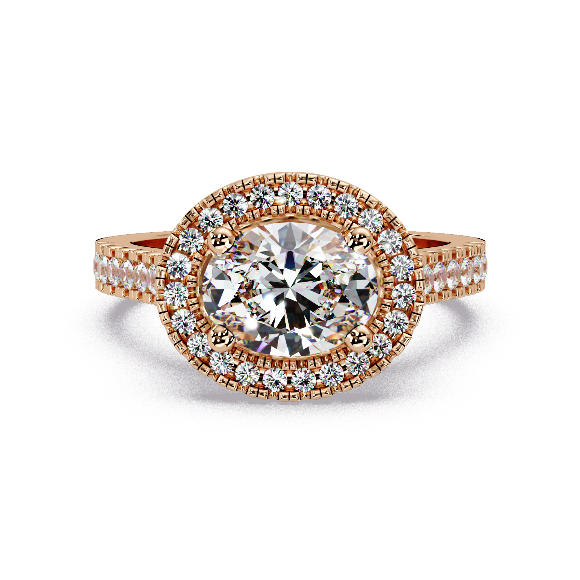 Oval & Round Cut Diamond Ladies Ring