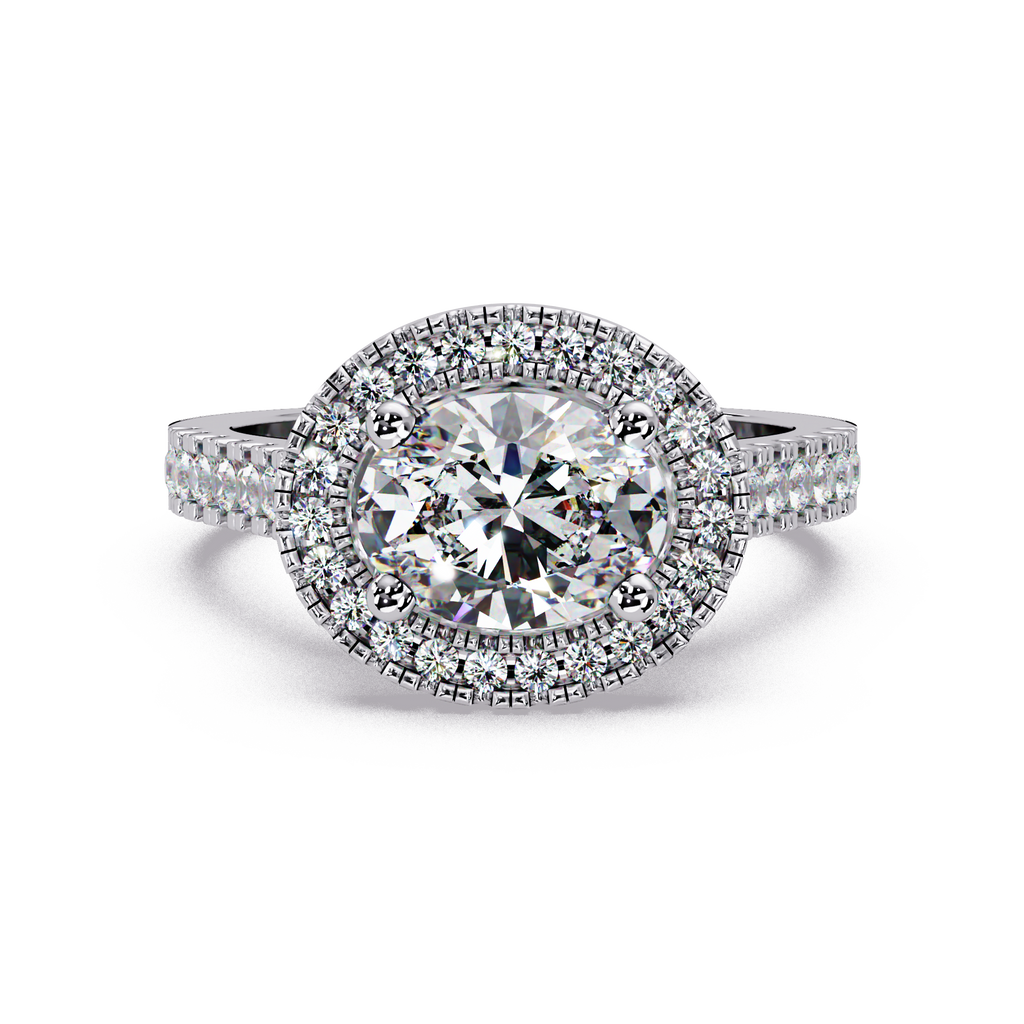 Oval & Round Cut Diamond Ladies Ring