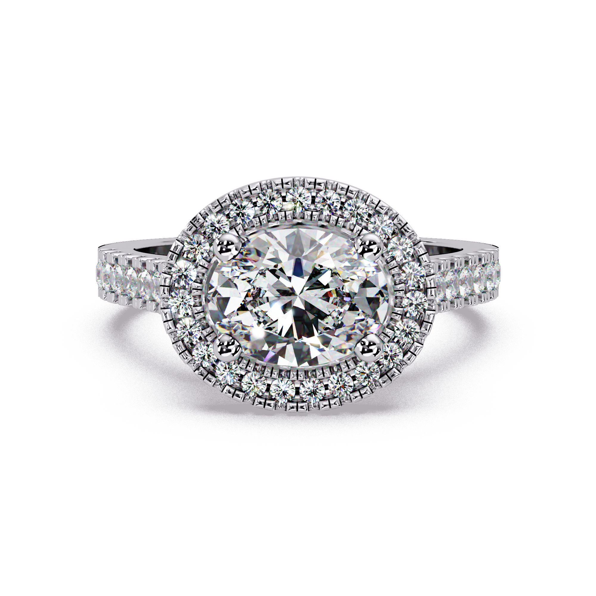 Oval & Round Cut Diamond Ladies Ring