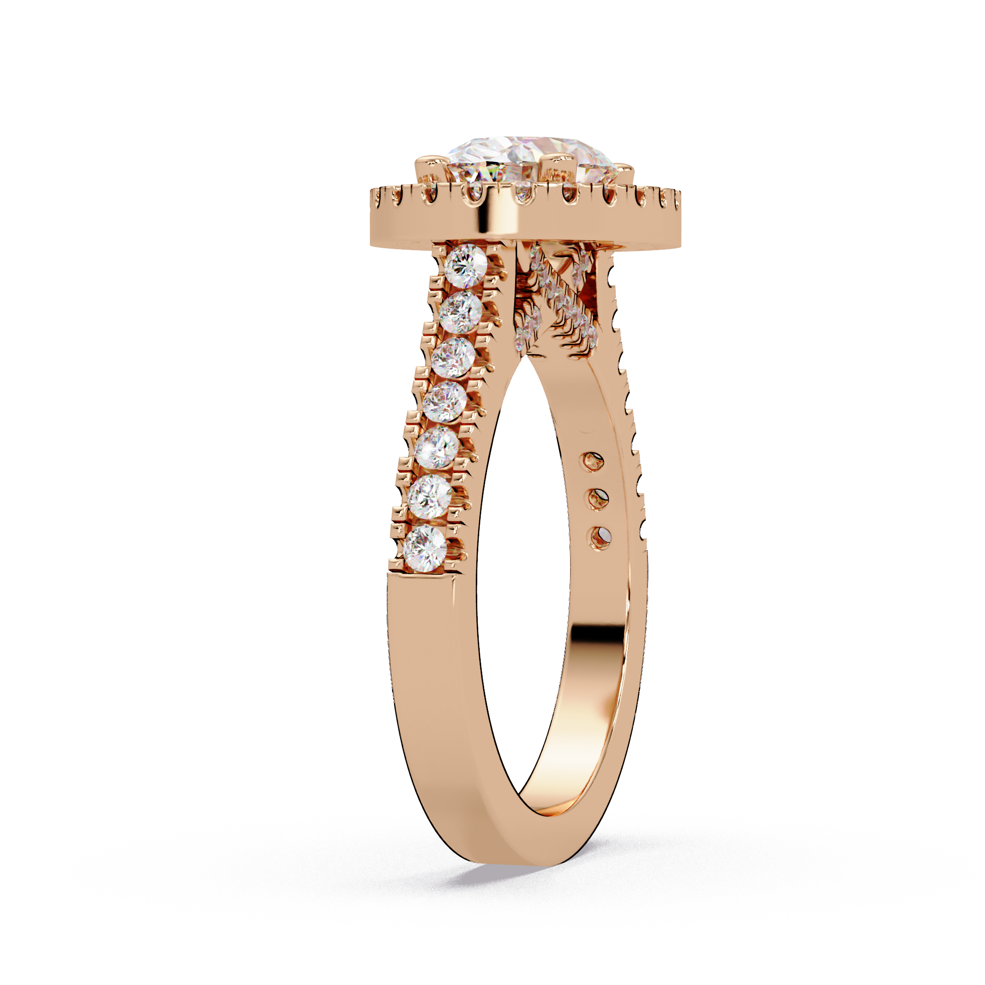 Oval & Round Cut Diamond Ladies Ring