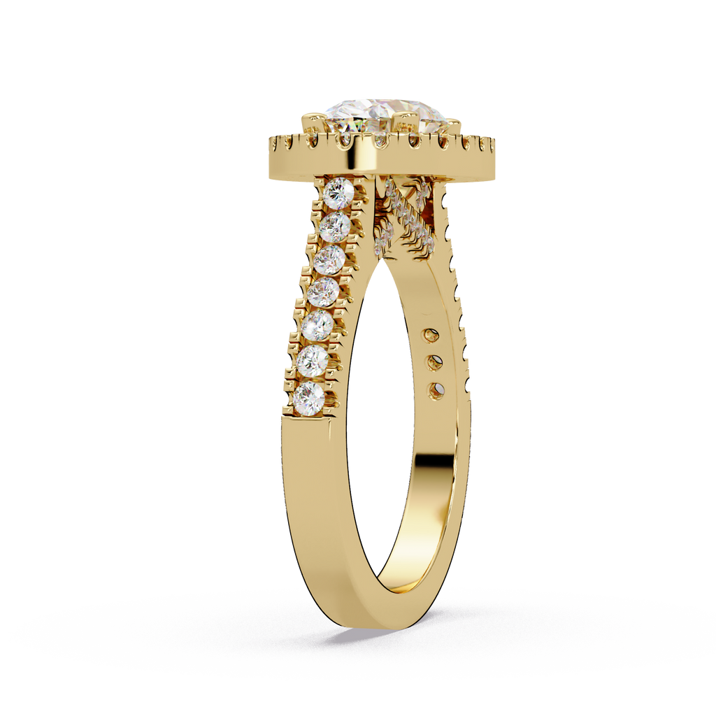 Oval & Round Cut Diamond Ladies Ring