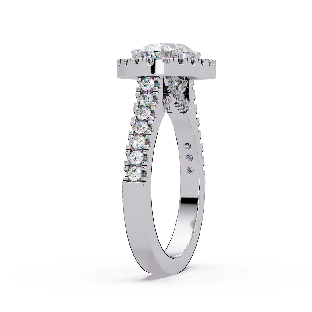 Oval & Round Cut Diamond Ladies Ring