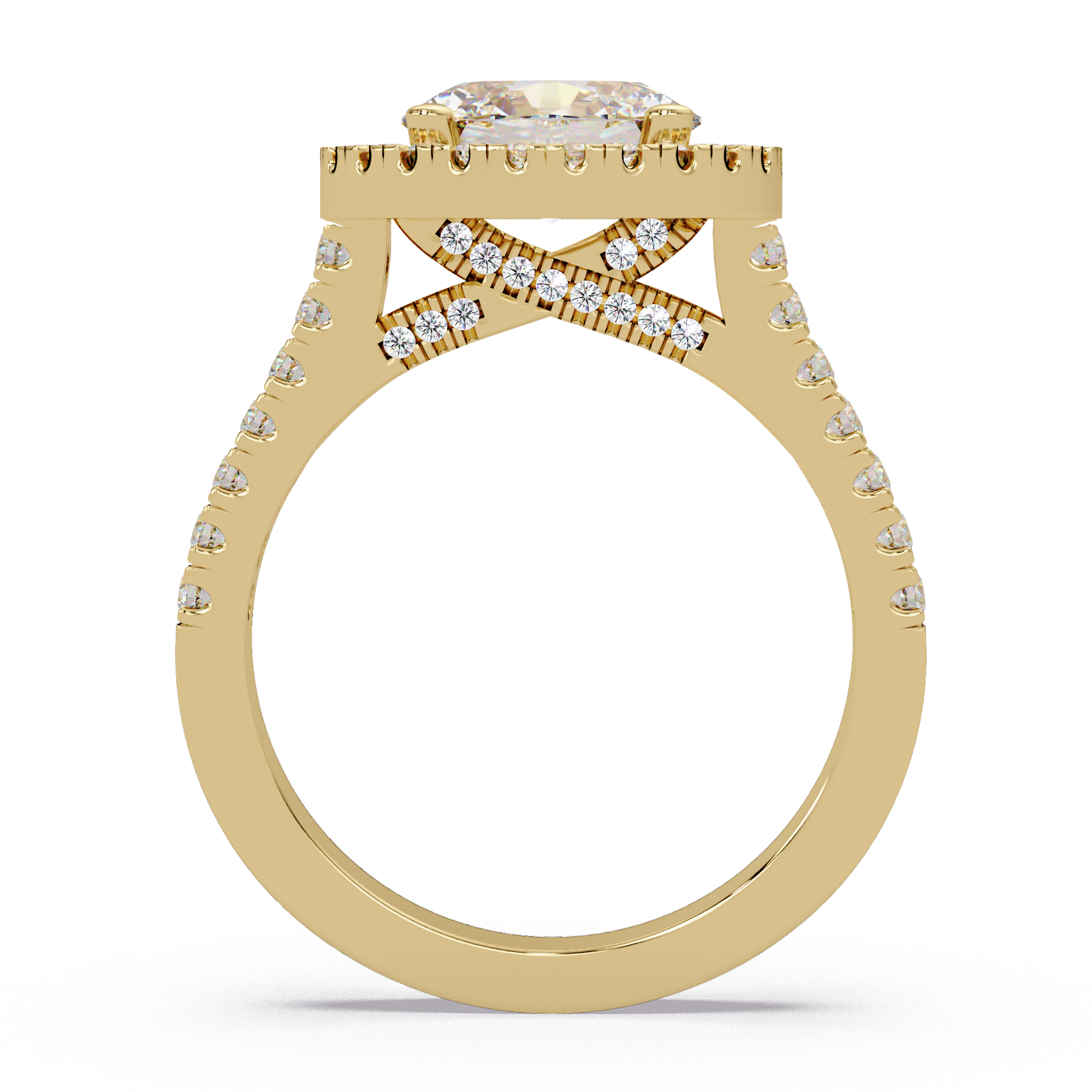 Oval & Round Cut Diamond Ladies Ring
