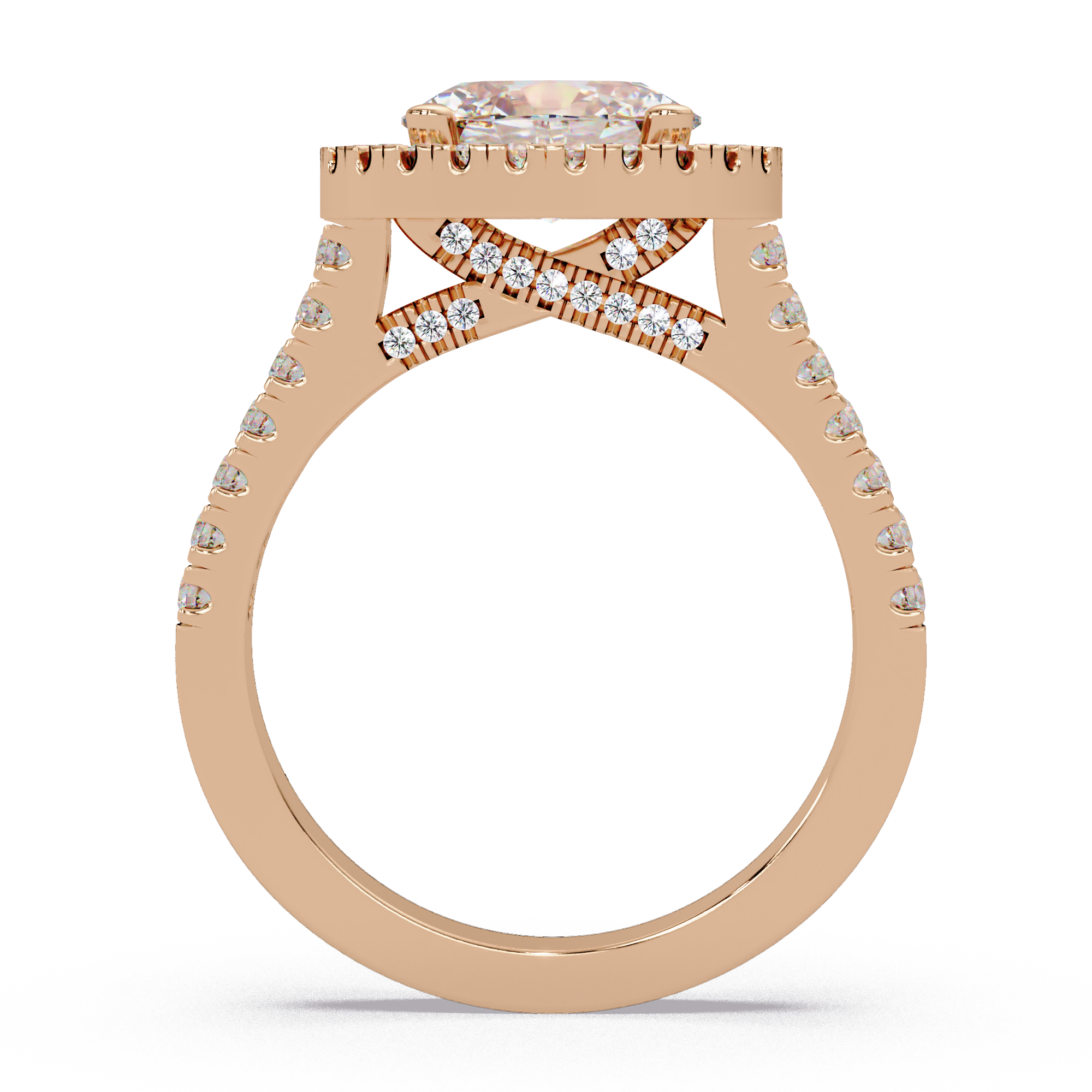 Oval & Round Cut Diamond Ladies Ring