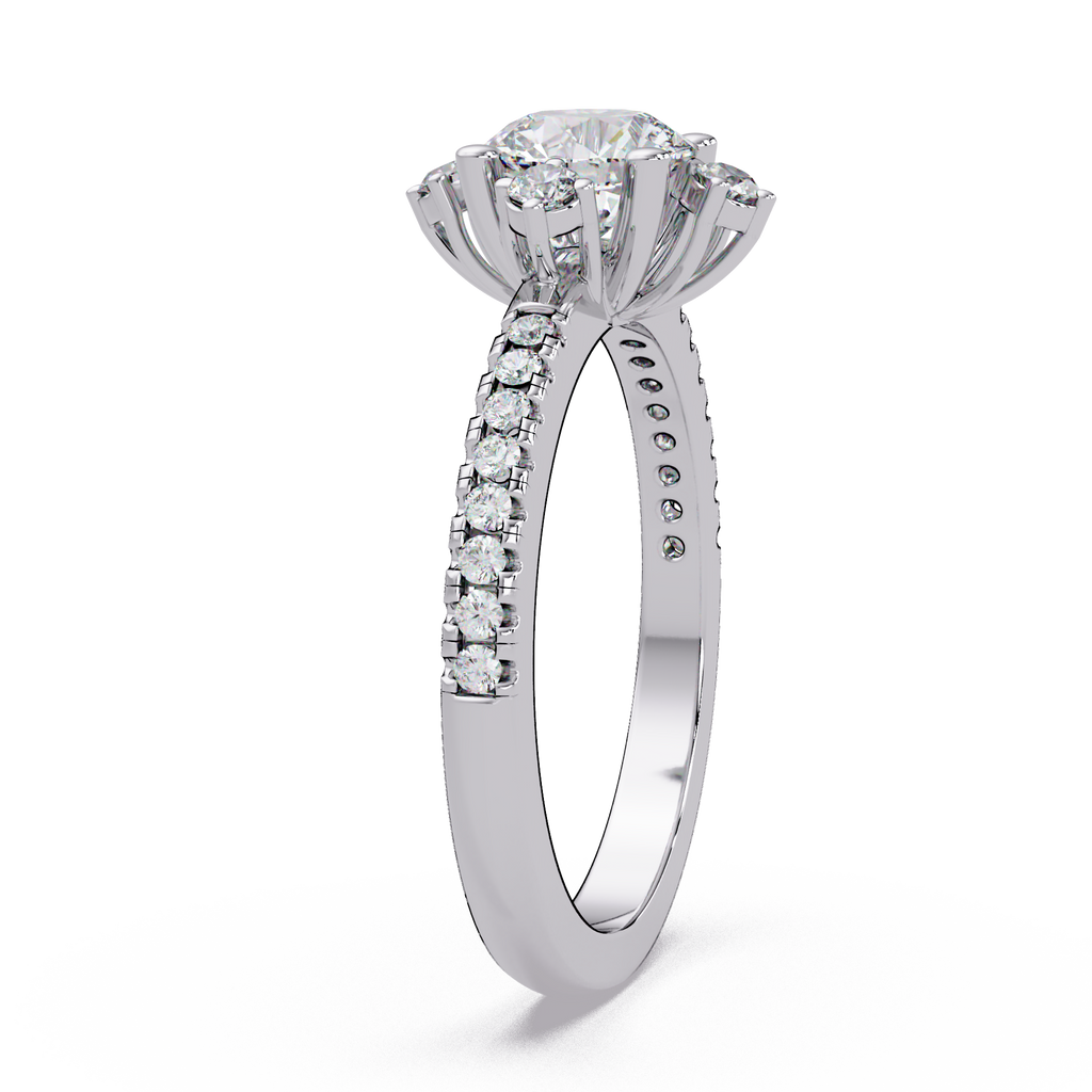 Round Cut Diamond Ladies Ring