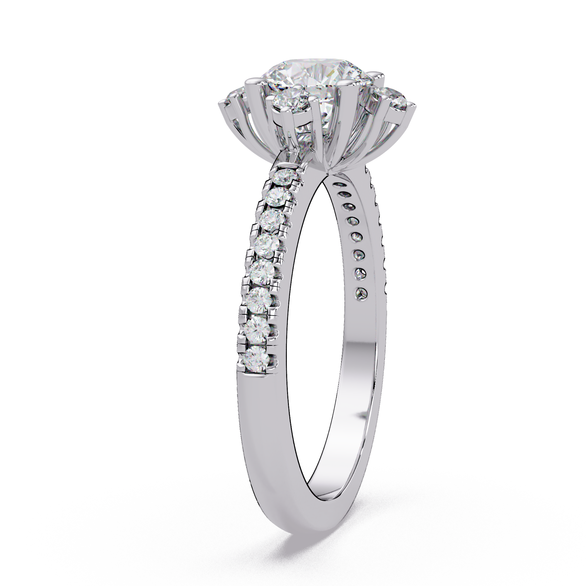 Round Cut Diamond Ladies Ring
