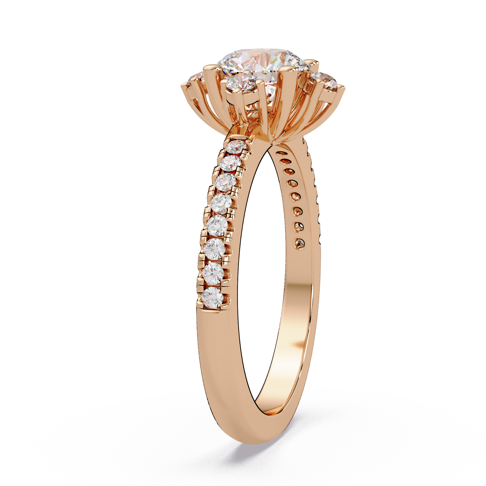 Round Cut Diamond Ladies Ring