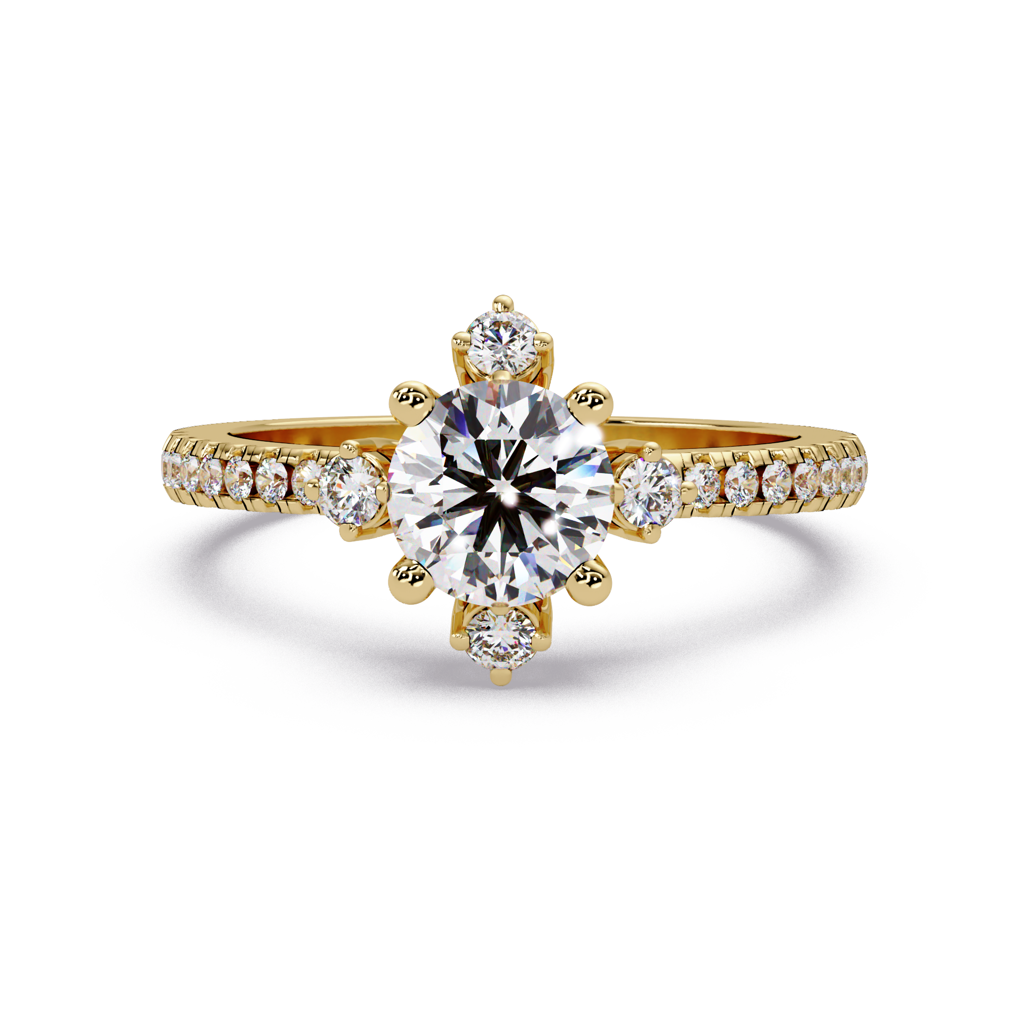 Round Cut Diamond Ladies Ring