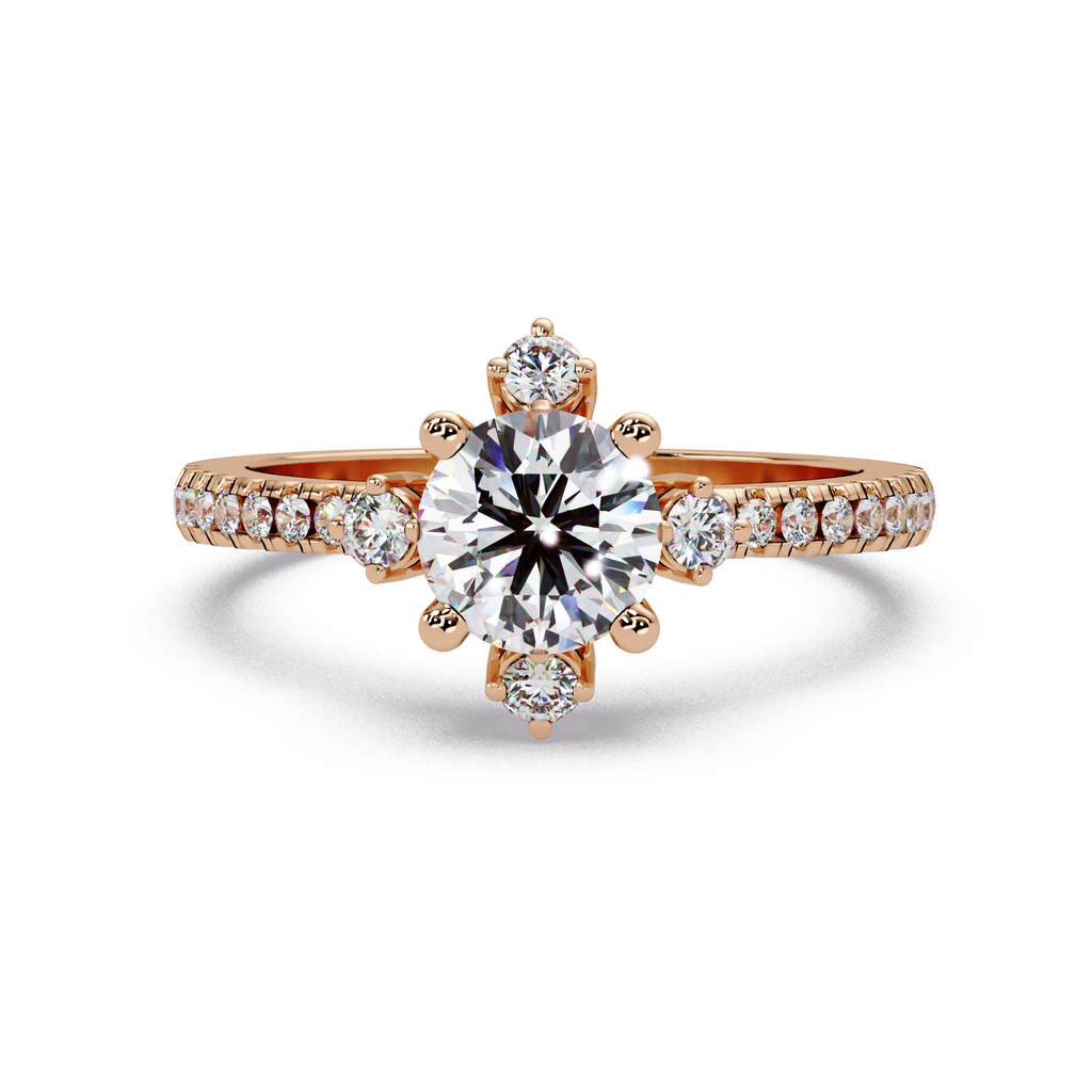 Round Cut Diamond Ladies Ring