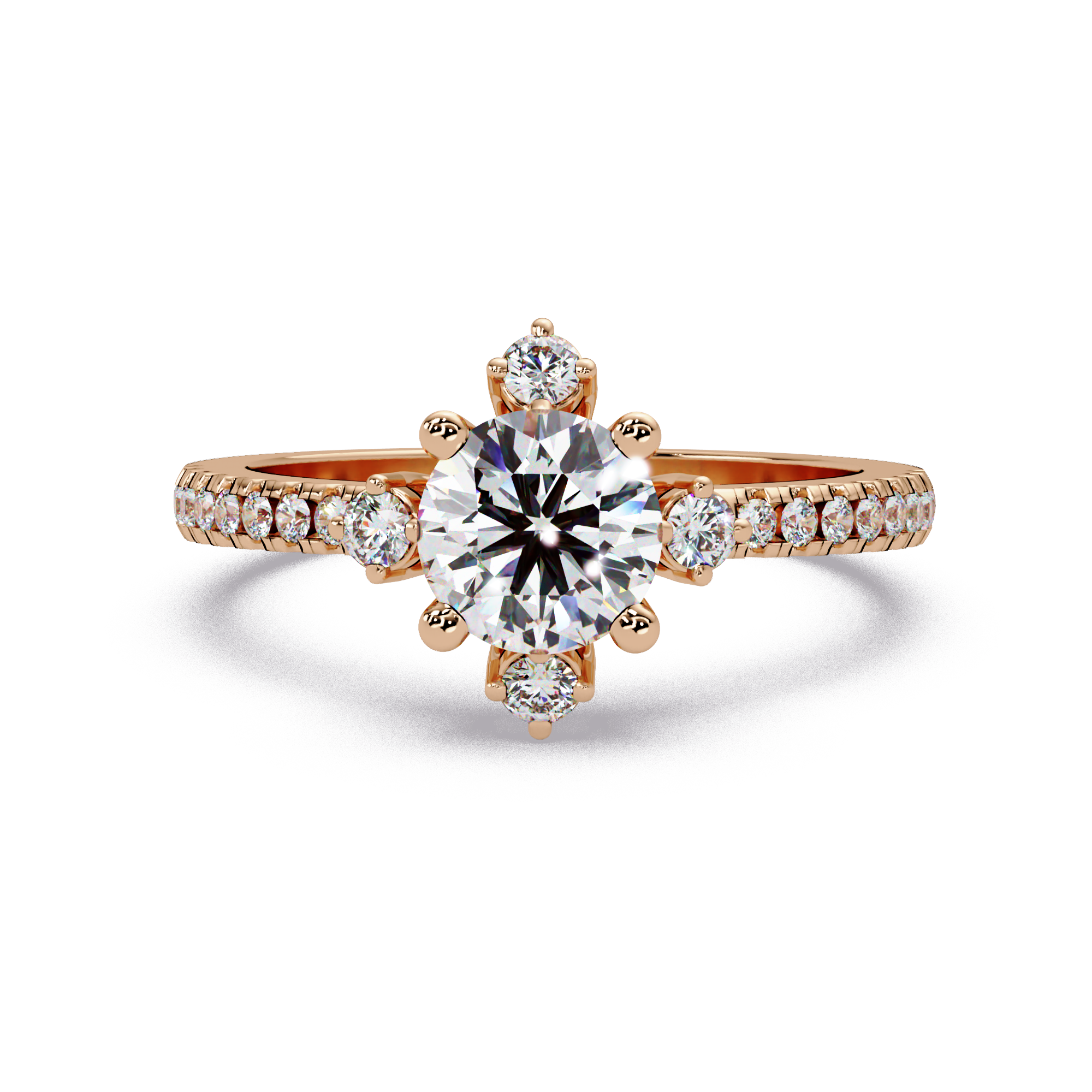 Round Cut Diamond Ladies Ring