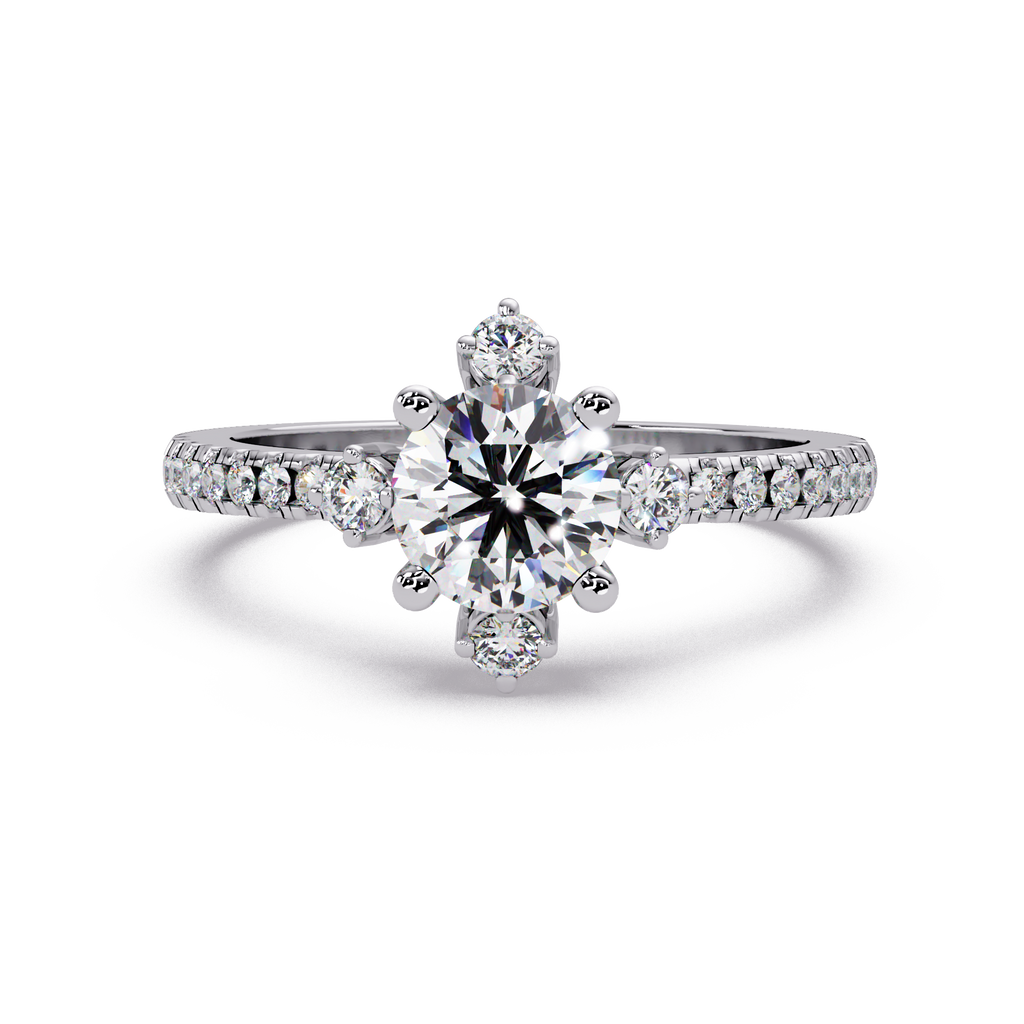 Round Cut Diamond Ladies Ring
