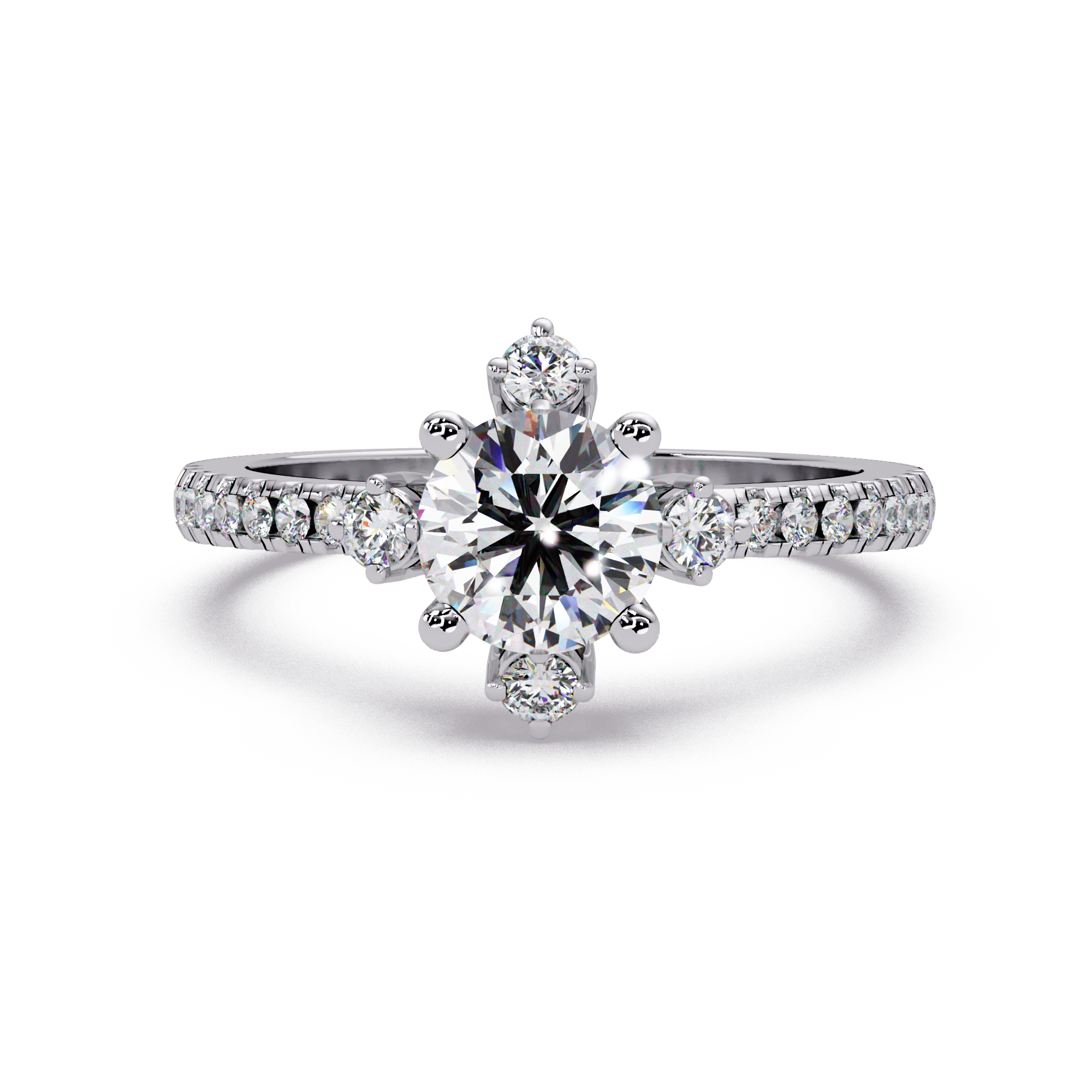 Round Cut Diamond Ladies Ring