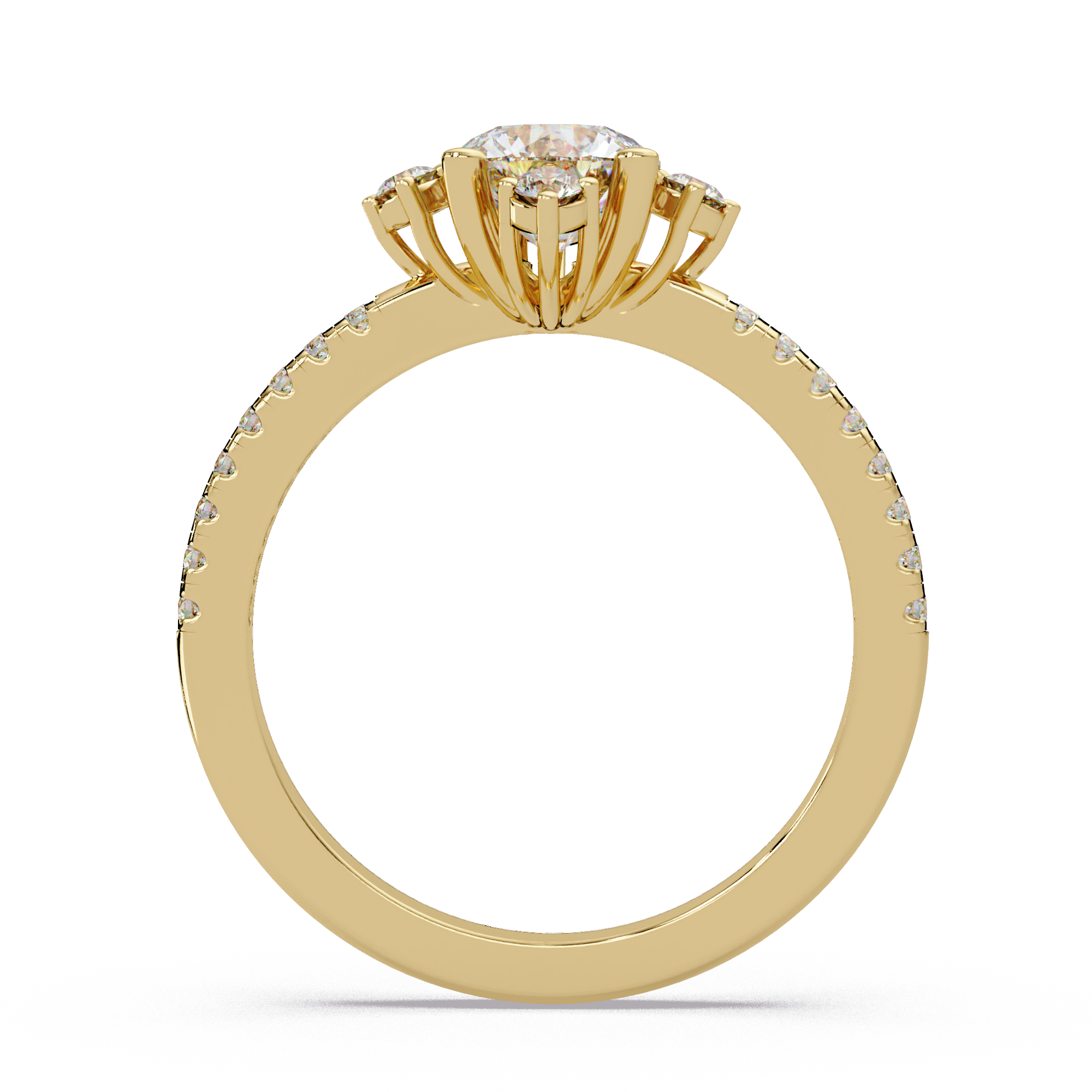 Round Cut Diamond Ladies Ring