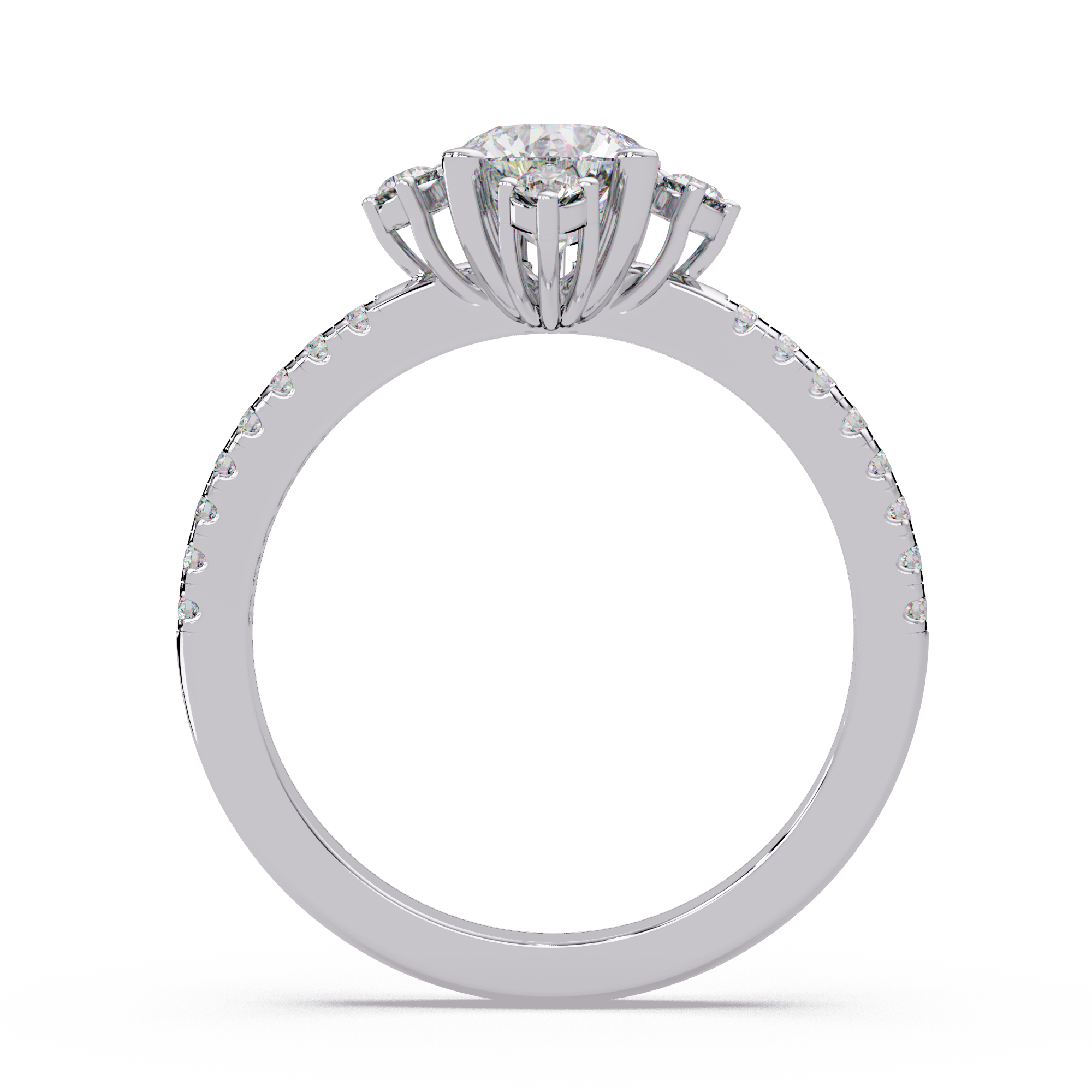 Round Cut Diamond Ladies Ring