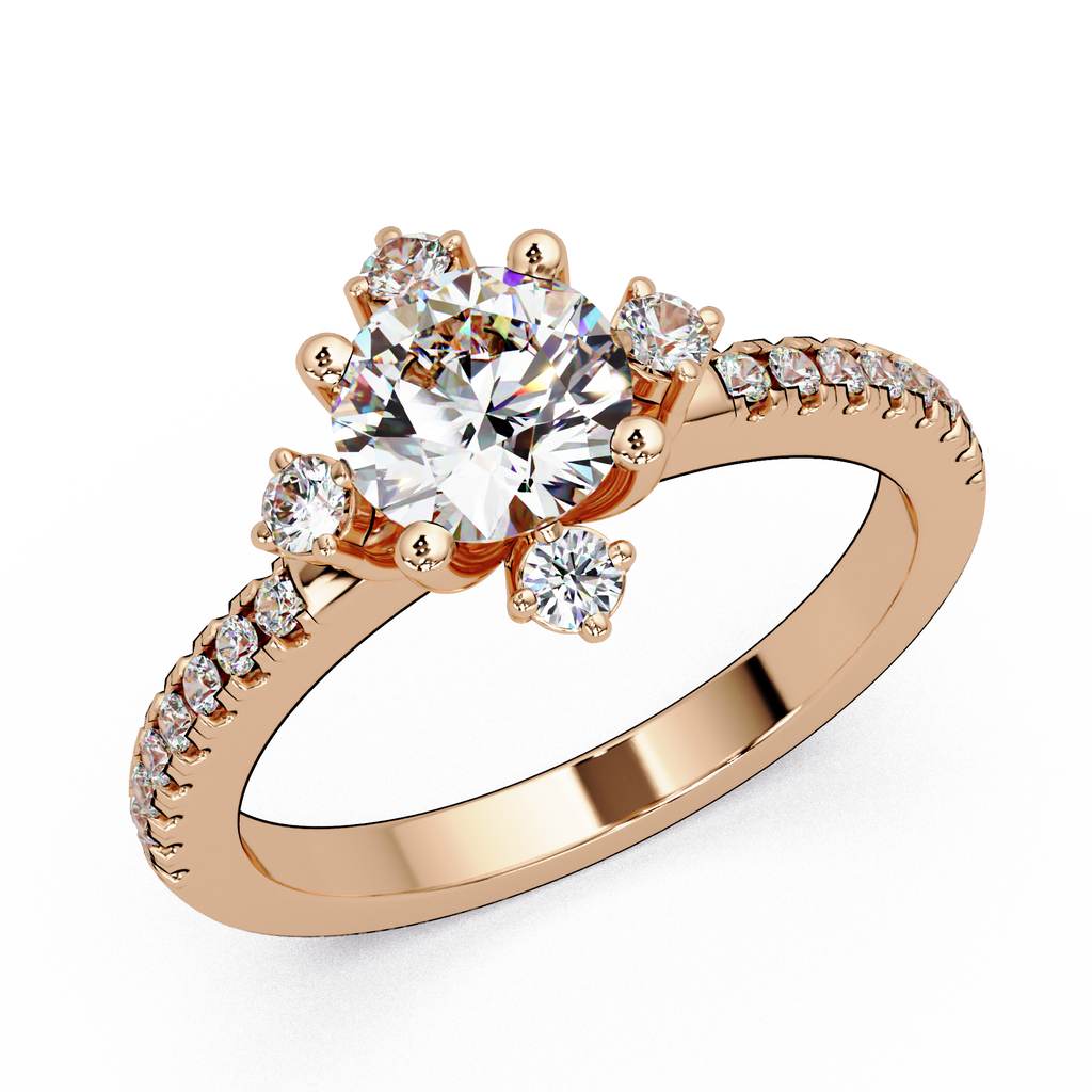 Round Cut Diamond Ladies Ring